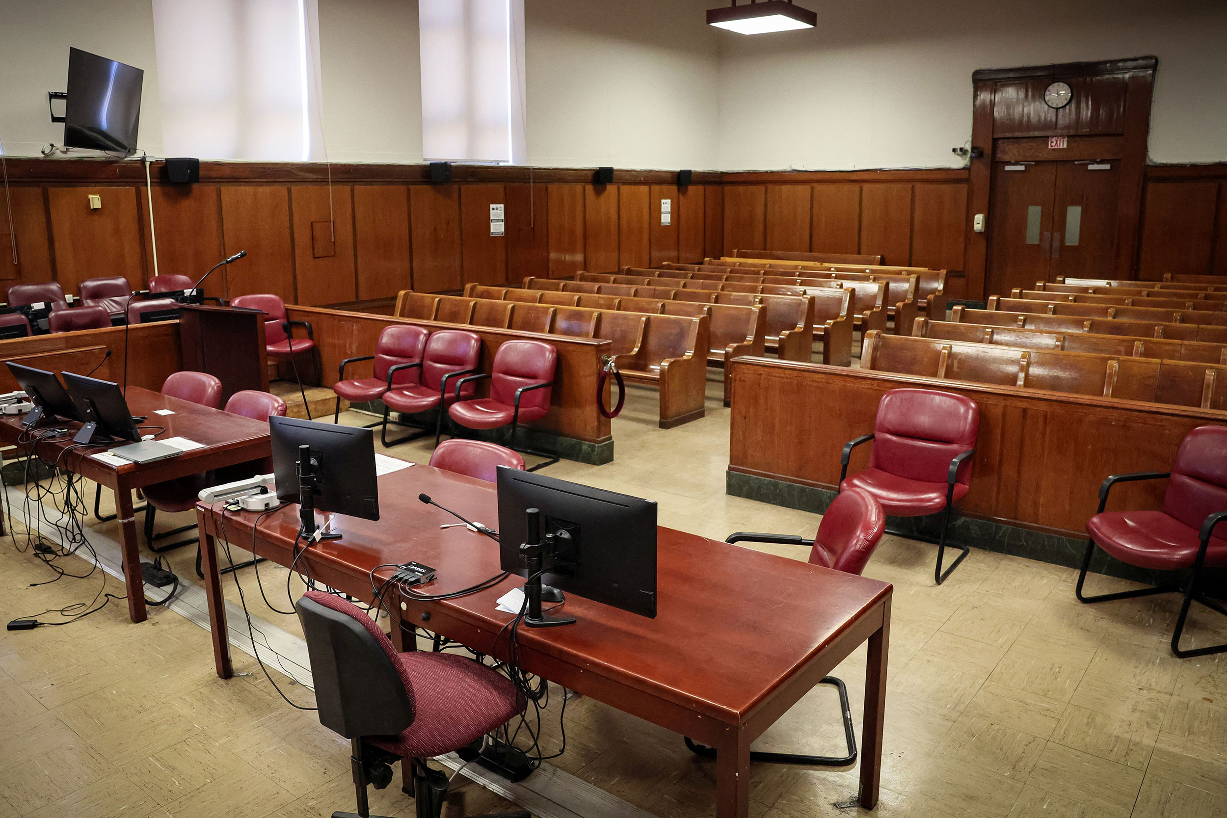 A view of Judge Juan Manuel Merchan's courtroom at Manhattan Criminal Court in New York on March 12.