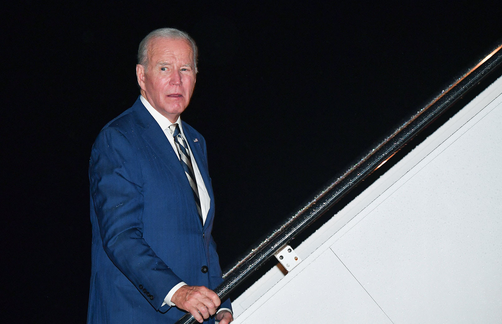 Biden boards Air Force One at Joint Base Andrews in Maryland on Friday, October 20.