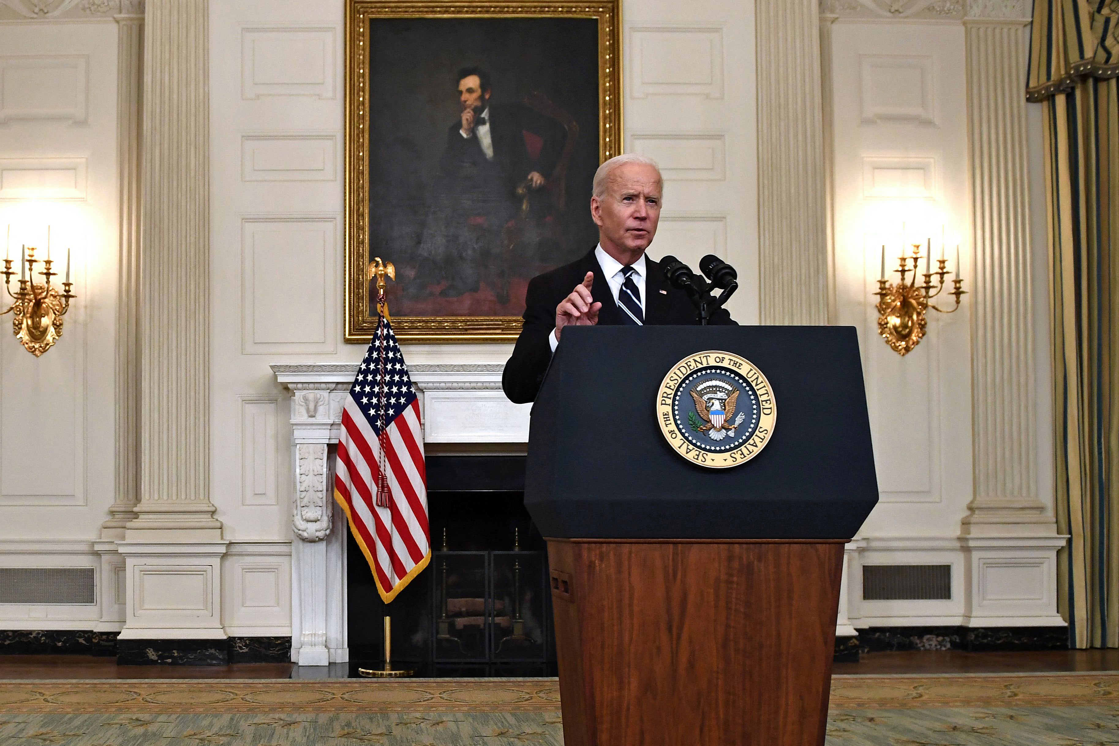 President Joe Biden speaks from the White House on September 9.