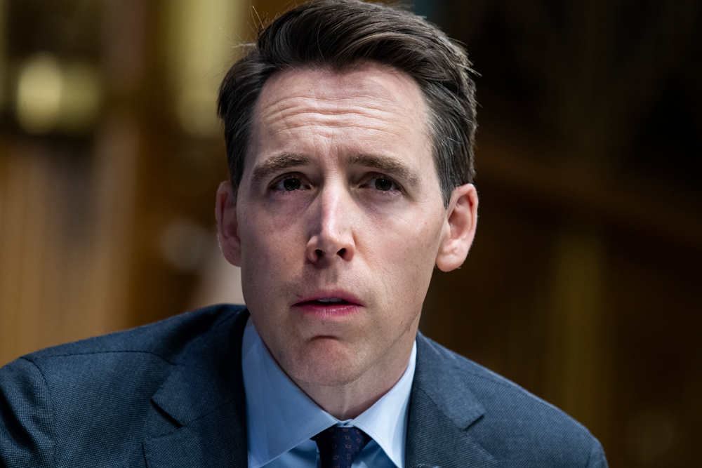 Sen. Josh Hawley from Missouri speaks at a hearing of the Judiciary Committee examining issues facing prisons and jails during the coronavirus pandemic on Capitol Hill on June 2, in Washington.