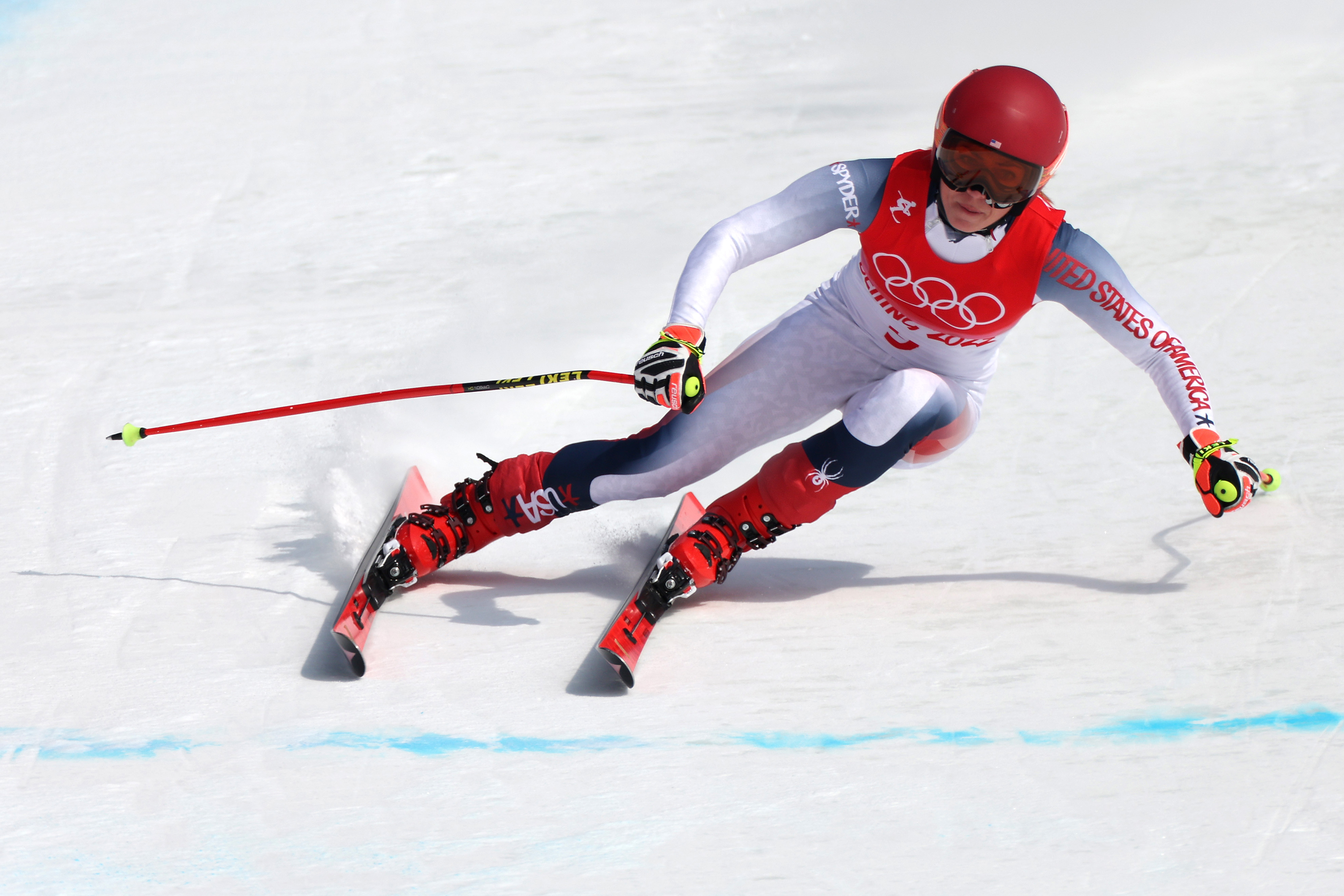 Team USA's Mikaela Shiffrin skis during the women's alpine combined downhill on Thursday.