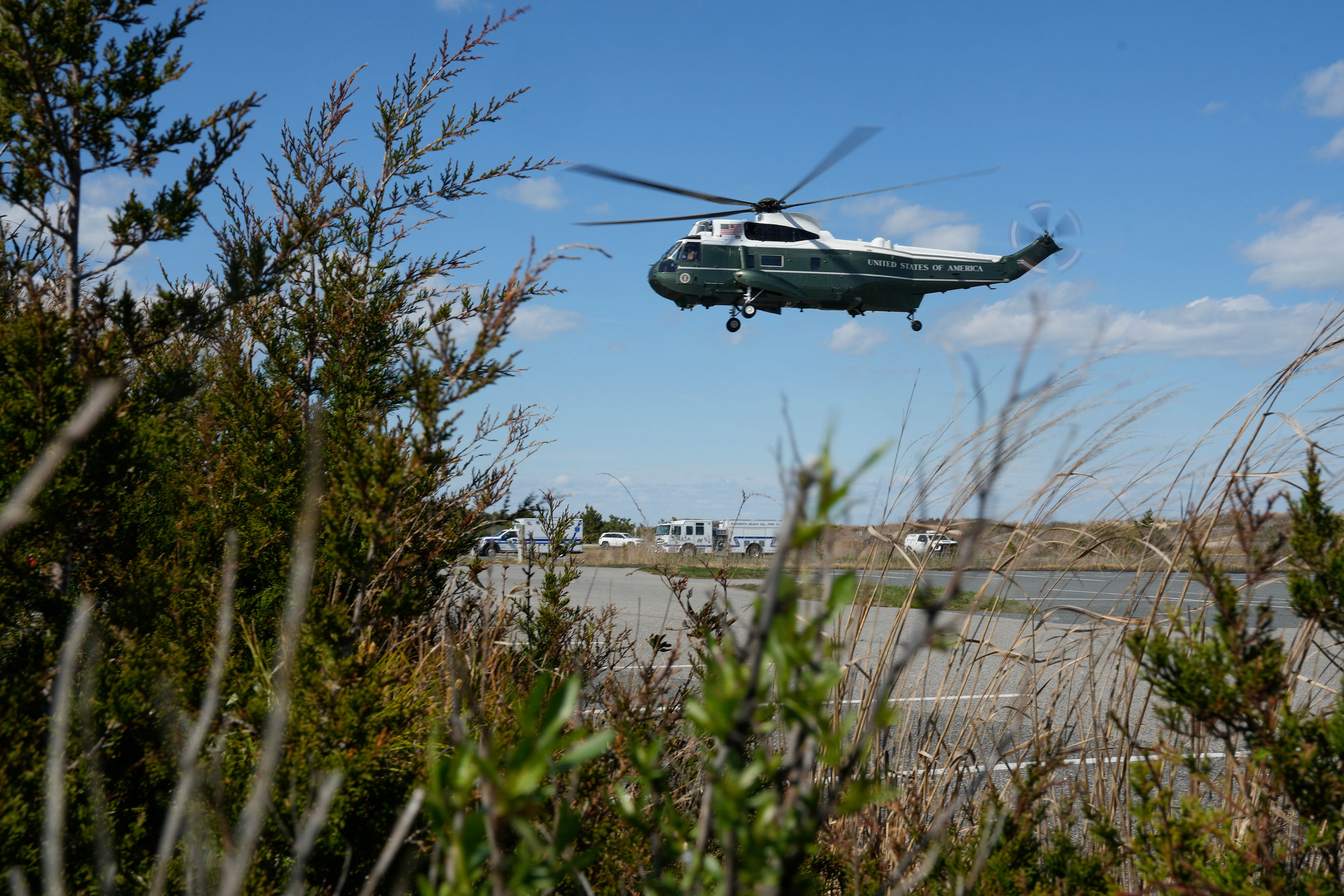 President Joe Biden departs aboard Marine One after leaving Gordons Pond in Rehoboth Beach, Delaware, to return to the White House on Saturday. 