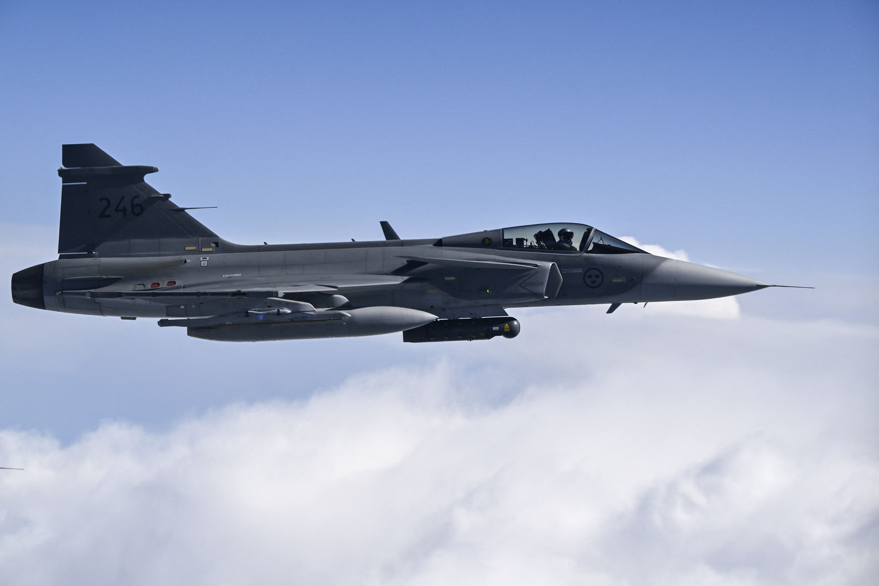 A Swedish Air Force Gripen fighter jet takes part a NATO exercise July 4. 