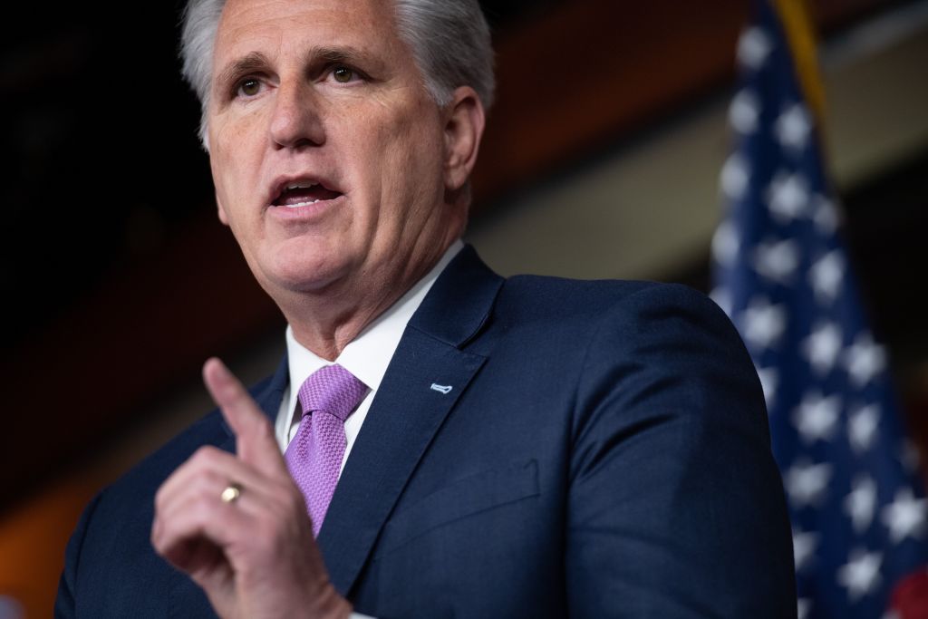 House Minority Leader Kevin McCarthy holds a press conference on Capitol Hill 