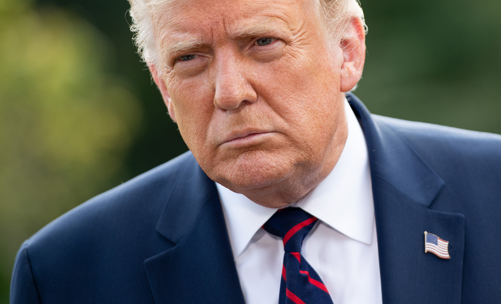 US President Donald Trump speaks to the media on the South Lawn of the White House in Washington, DC, on September 15.