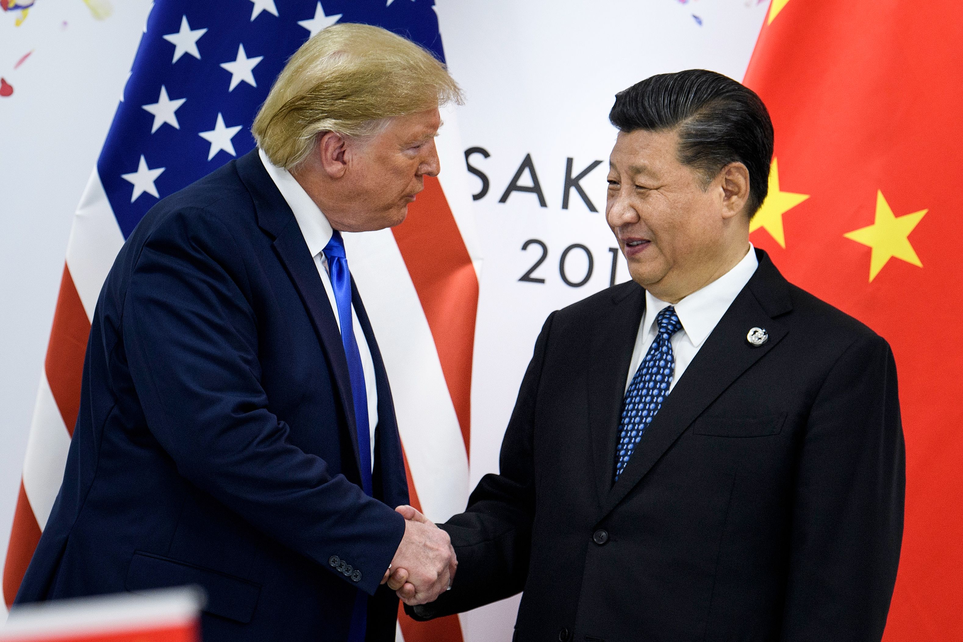 President Donald Trump and Chinese President Xi Jinping at the G20 Summit in Osaka on June 28, 2019.