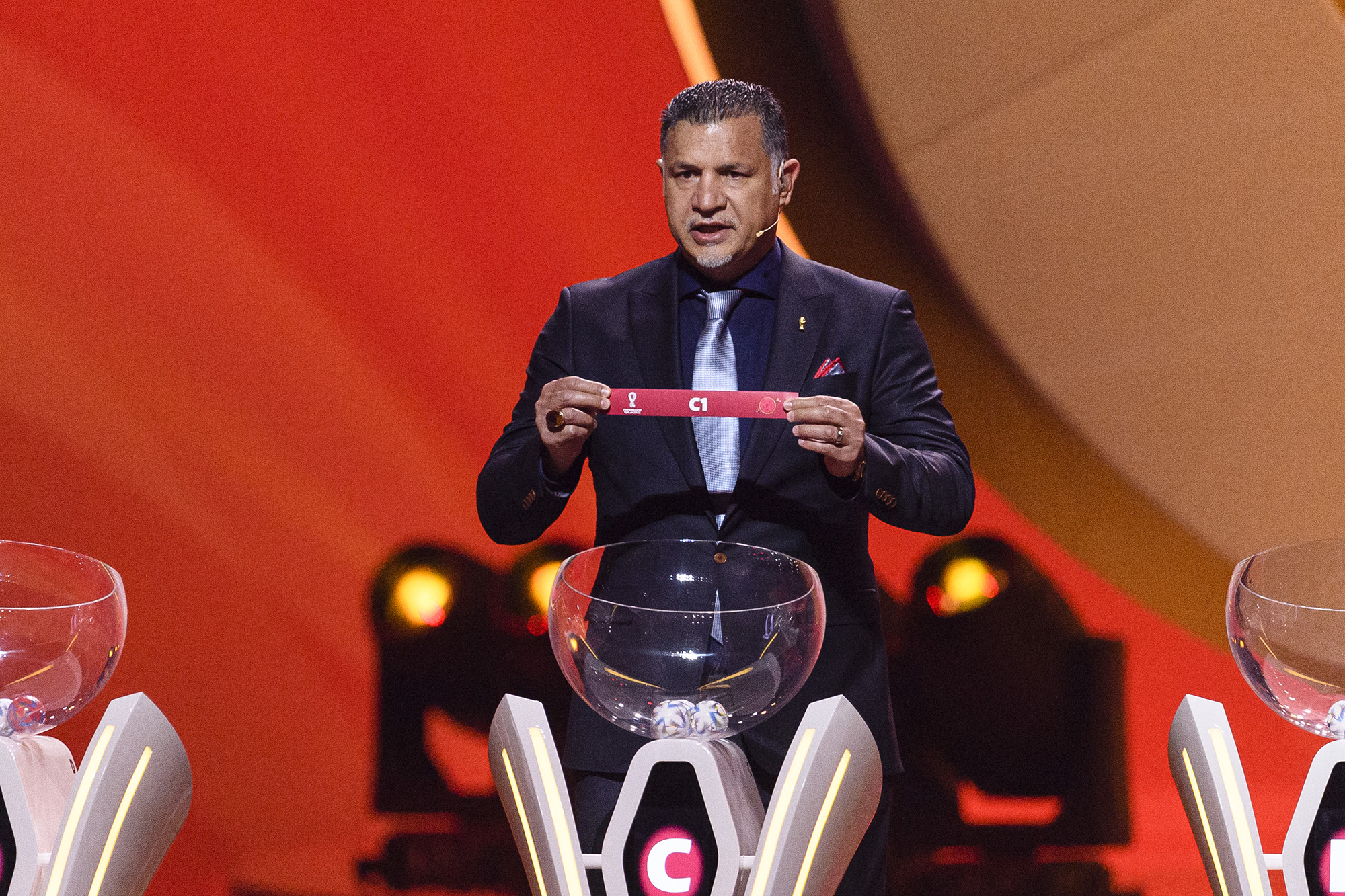 Ali Daei of Iran during the FIFA World Cup Qatar 2022 Final Draw at Doha Exhibition Center on April 1, 2022 in Doha, Qatar. 