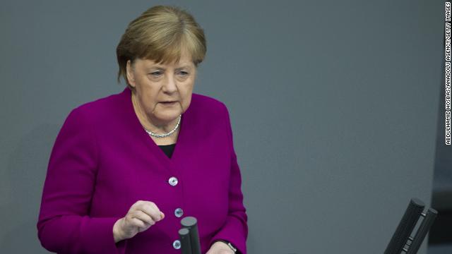 German Chancellor Angela Merkel warned warned against moving too fast in easing some of the social distancing restrictions