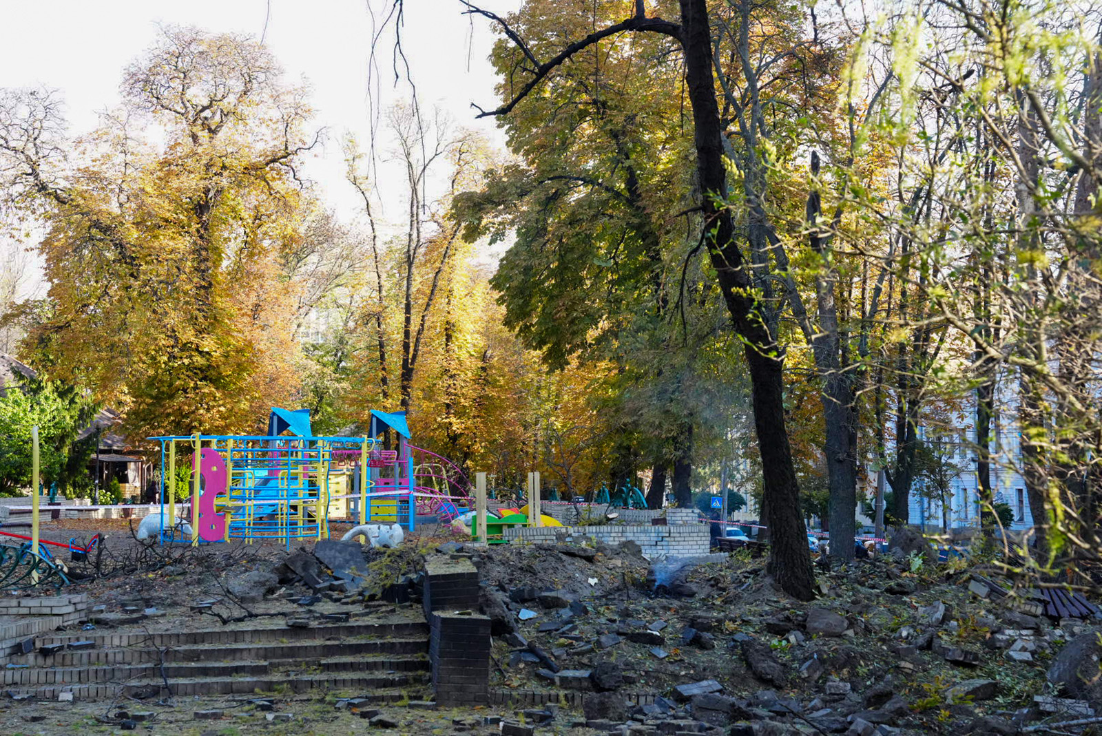 Children’s playground hit in Kyiv attack, Ukrainian official says
