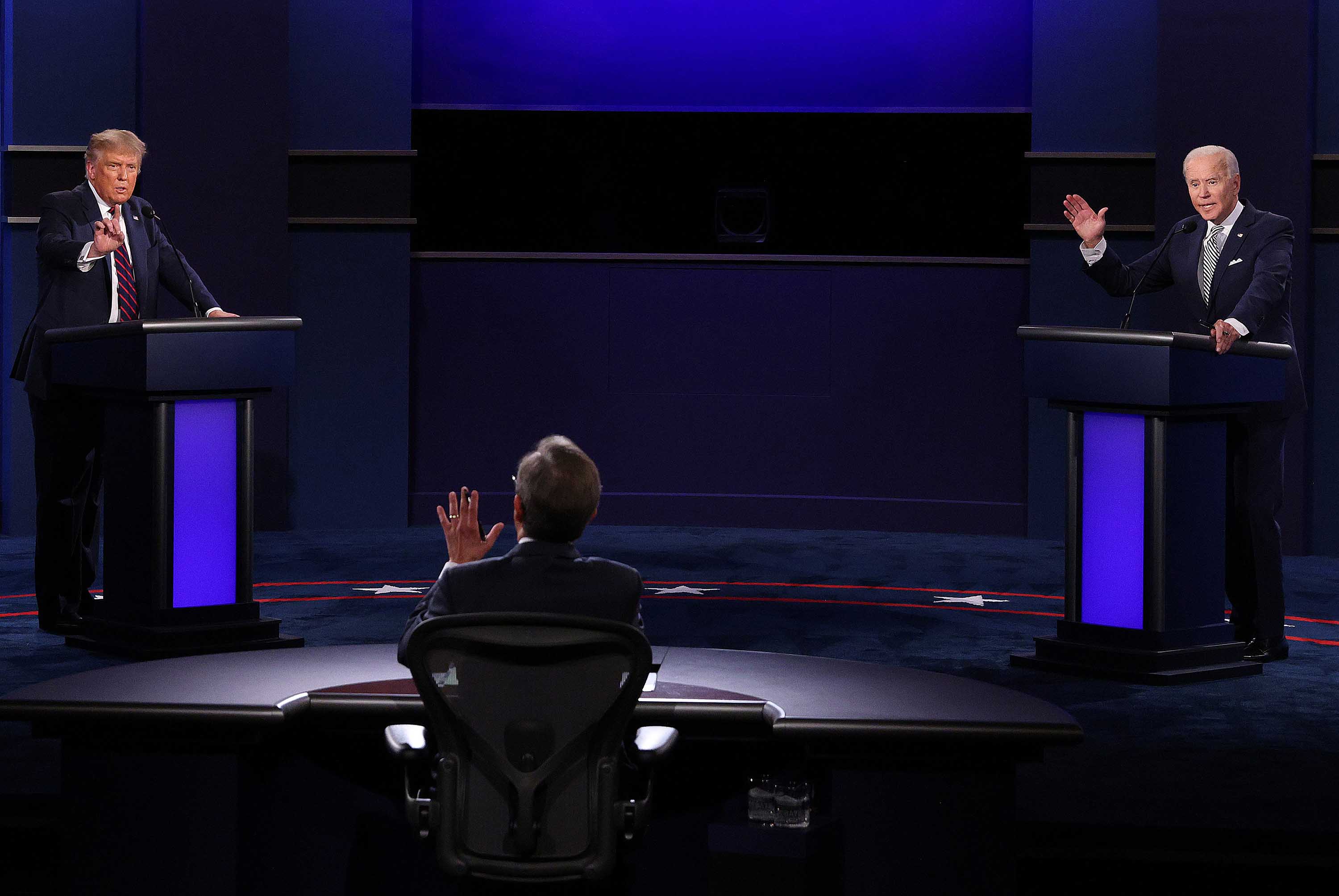 U.S. President Donald Trump and Democratic presidential nominee Joe Biden participate in the first presidential debate in Cleveland, Ohio, on September 29.