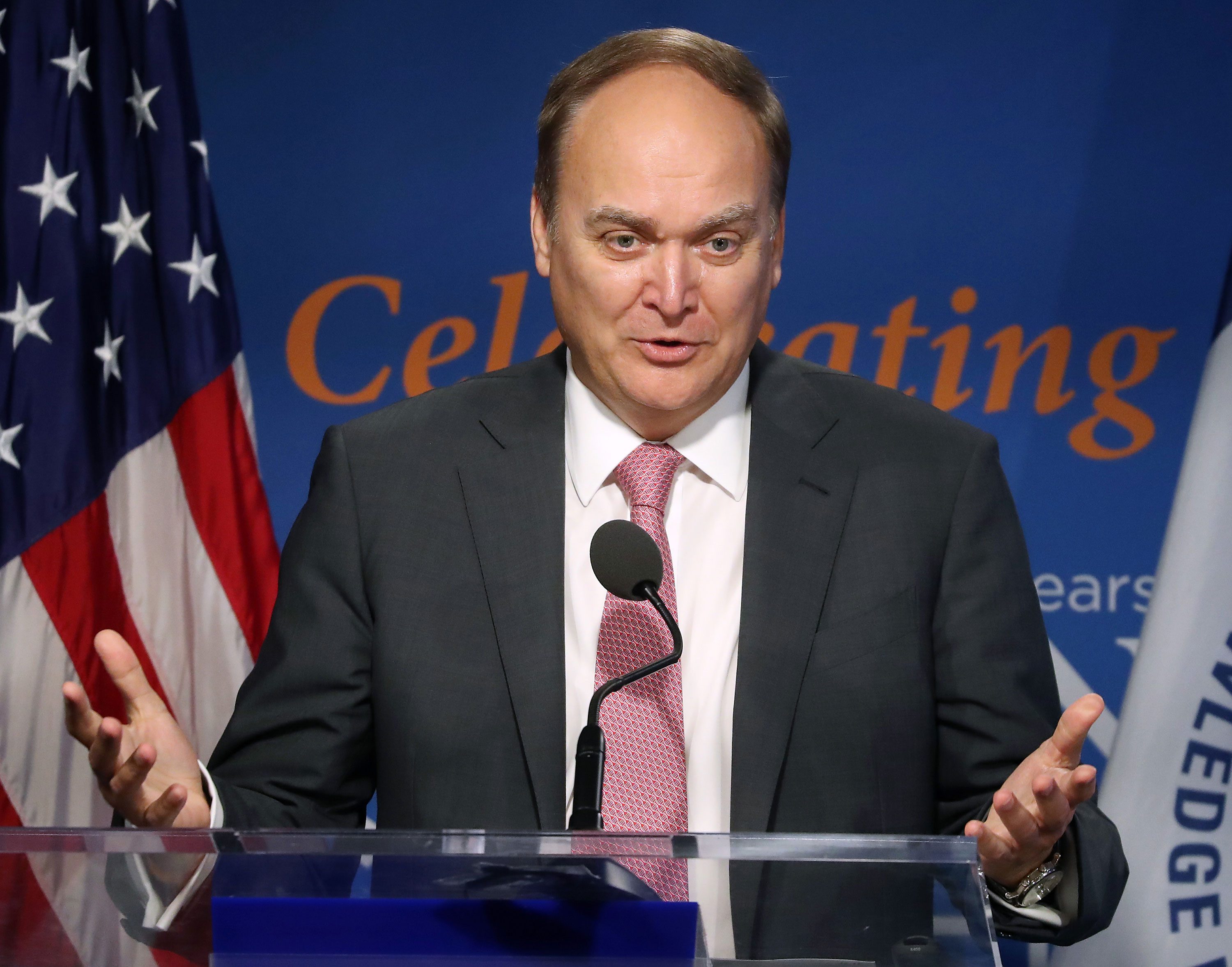 Russian Ambassador to the US Anatoly Antonov speaks at an event in Washington, DC, in 2019.