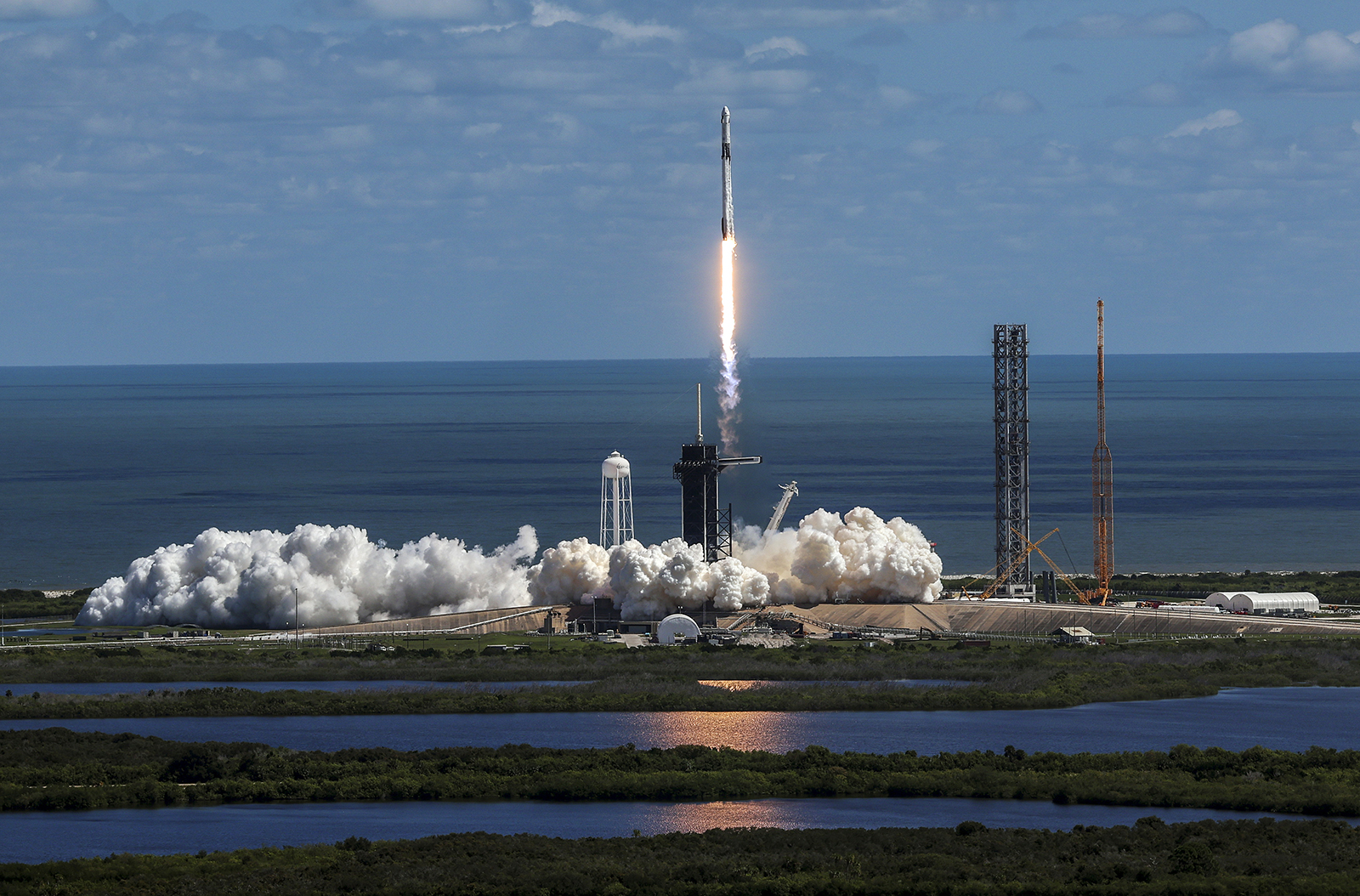 SpaceX’s Falcon 9 rocket with the Dragon spacecraft atop took off from Launch Complex 39A at NASA's Kennedy Space Center today in Cape Canaveral, Florida. 
