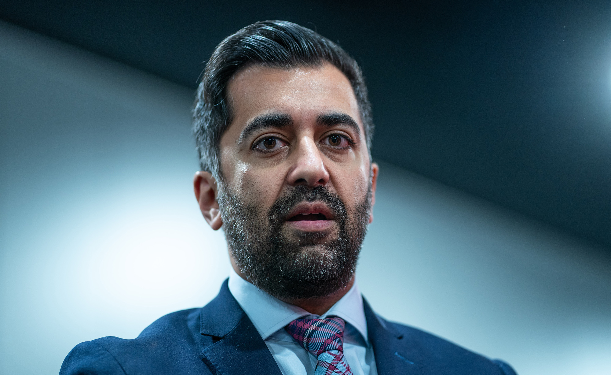 Scotland First Minister Humza Yousaf attends day two of the SNP conference at The Event Complex Aberdeen (TECA) on October 16, in Aberdeen, Scotland. 