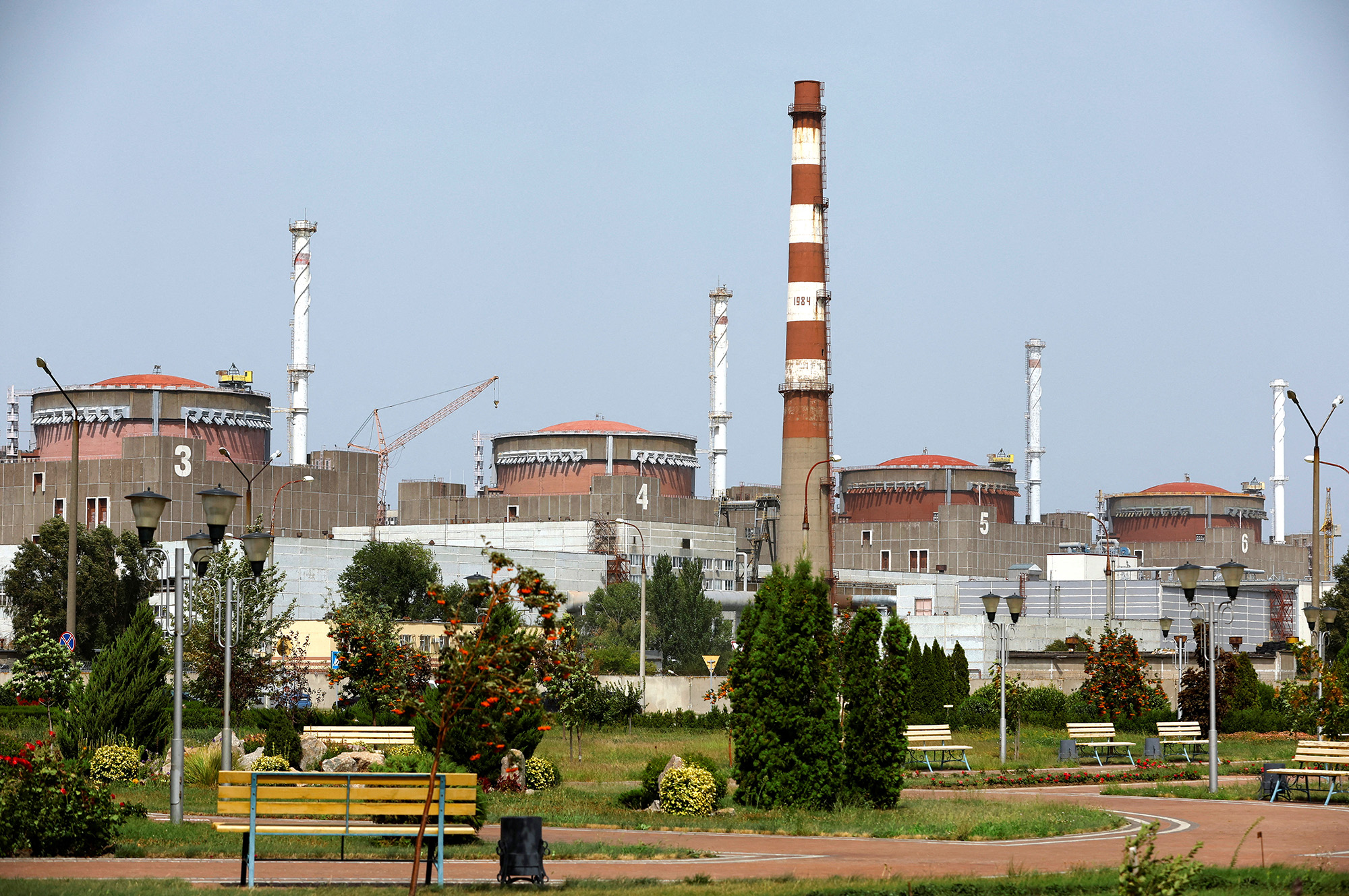 The Zaporizhzhia Nuclear Power Plant outside the Russian-controlled city of Enerhodar, Ukraine, on August 22.