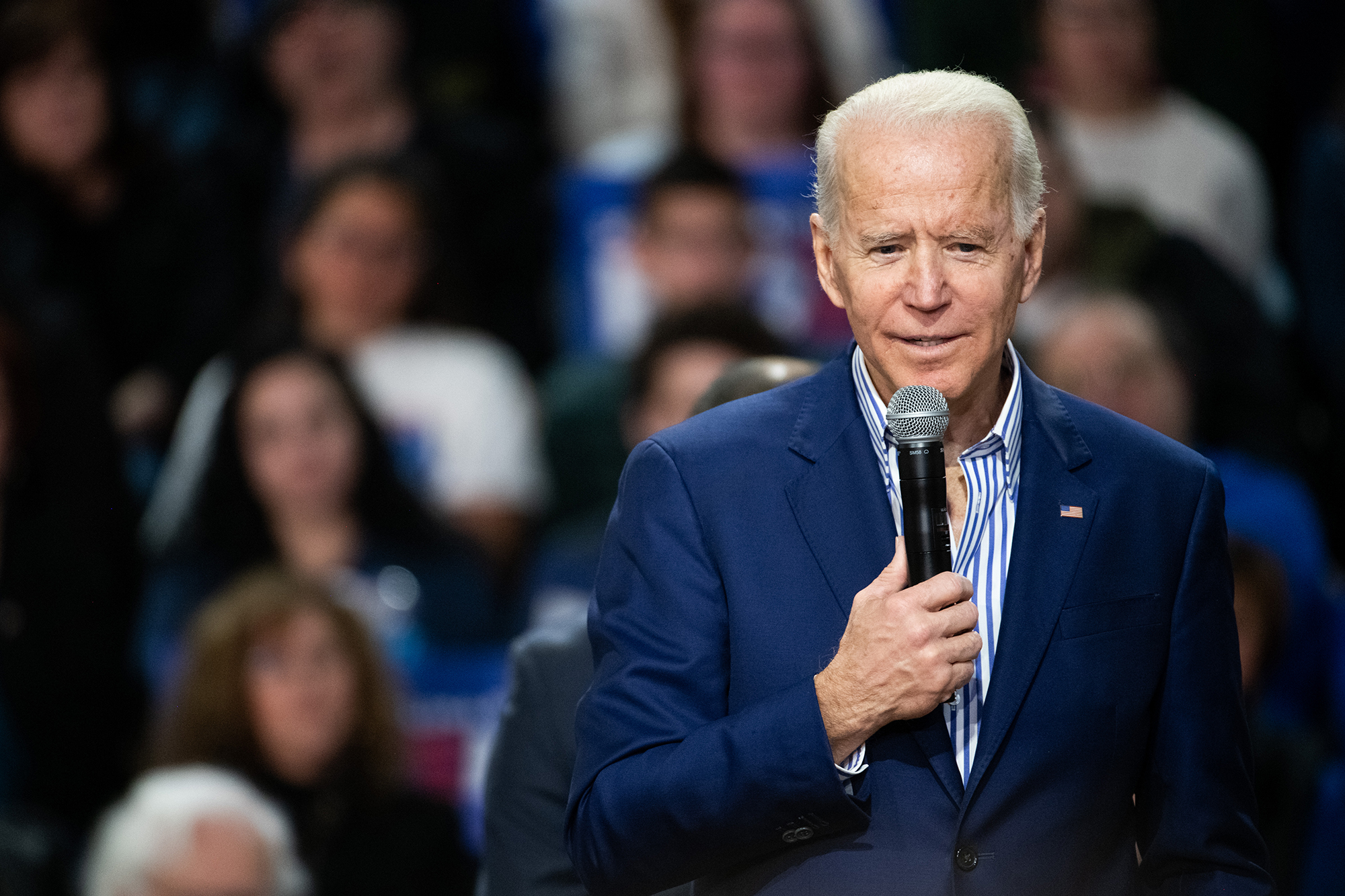 Democratic presidential candidate former Vice President Joe Biden addresses a crowd during a campaign event at Wofford University February 28 in Spartanburg, South Carolina. 