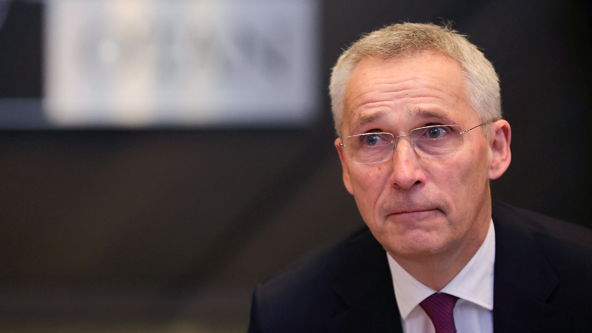 NATO Secretary General Jens Stoltenberg attends a meeting in Brussels, Belgium, on April 5. 
