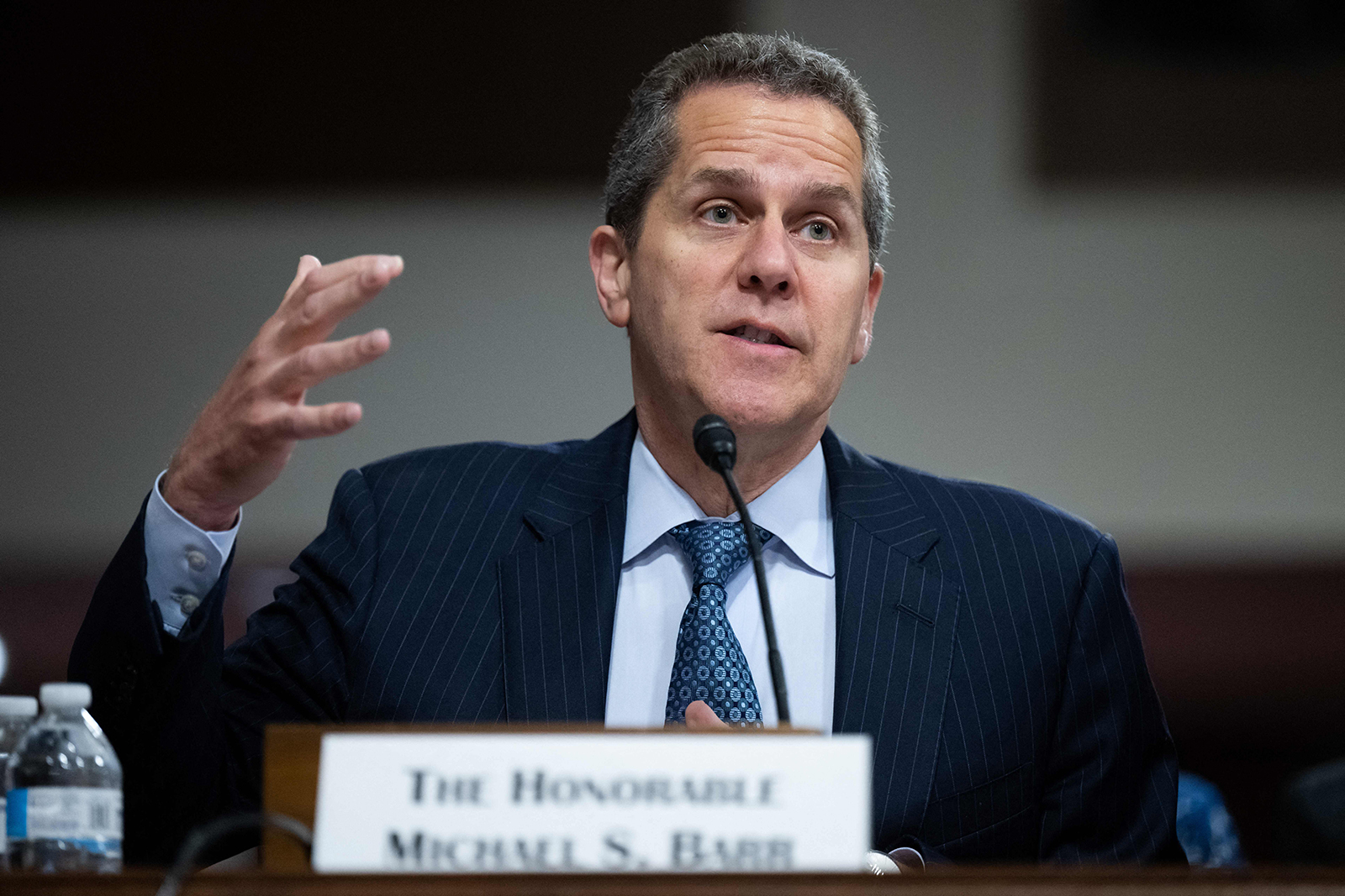 Michael Barr, Vice Chair for Supervision at the Federal Reserve, testifies about recent bank failures during a US Senate Committee on Banking, House and Urban Affairs hearing on Capitol Hill in Washington, DC, on May 18.