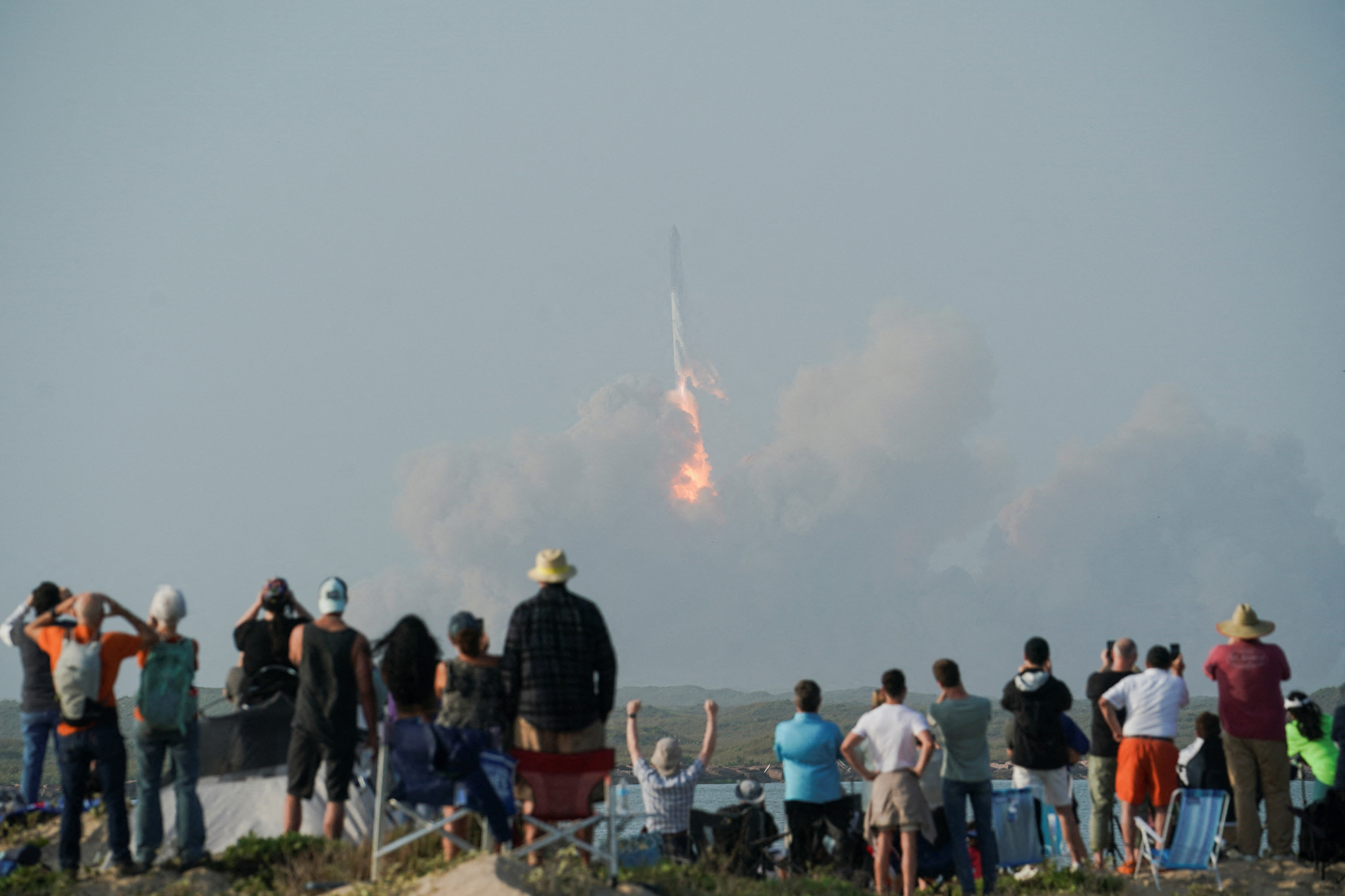 SpaceX's Starship lifts off for the uncrewed test flight in Boca Chica, Texas, on April 20.
