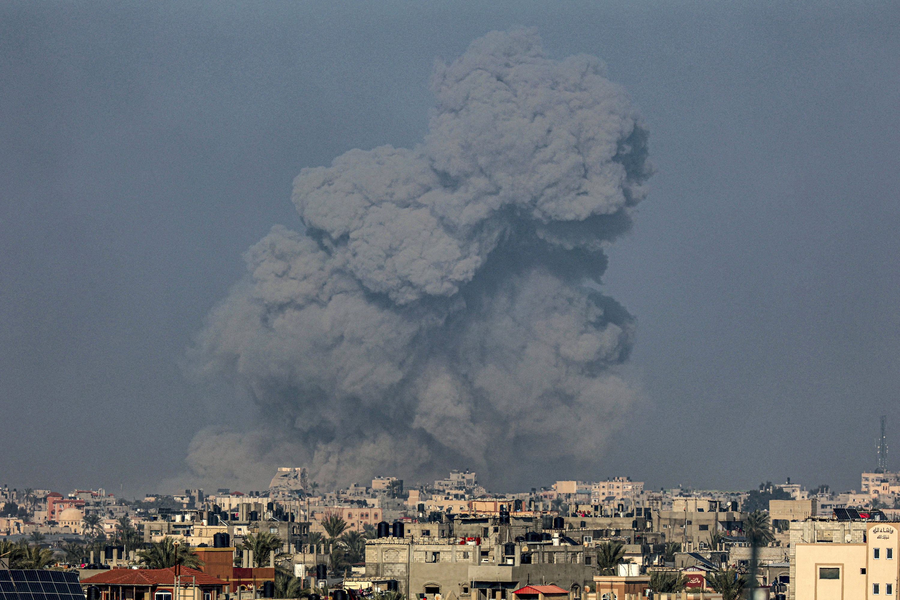 Smoke rises over Khan Younis in Southern Gaza on January 19.