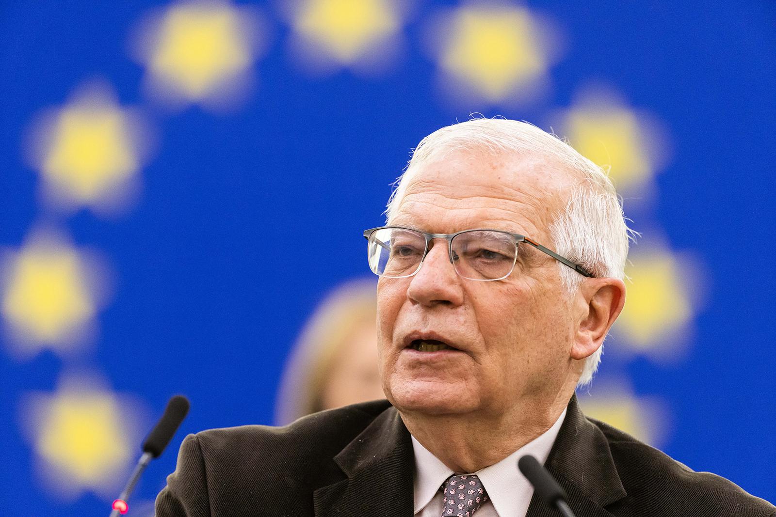 High Representative Josep Borrell speaks at a European Council meeting in Strasbourg, France on April 6. 