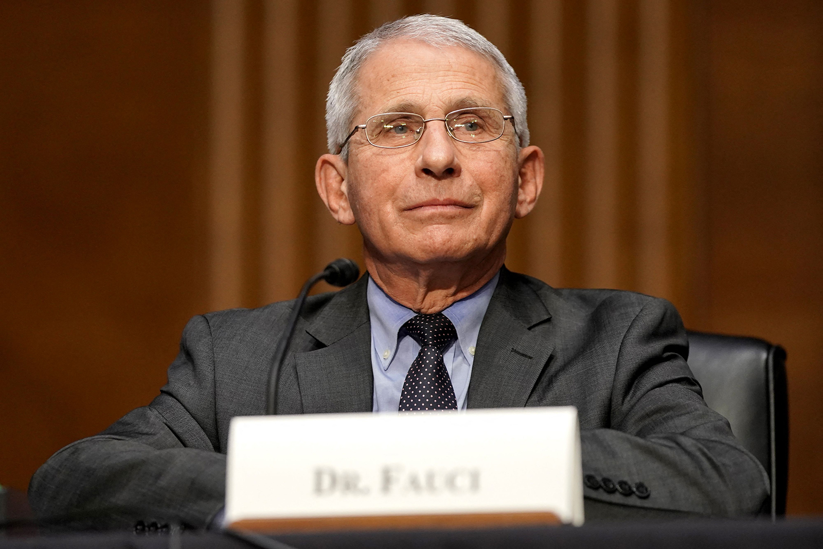 Dr. Anthony Fauci, director of the National Institute of Allergy and Infectious Diseases, speaks during a Senate Health, Education, Labor and Pensions Committee hearing to discuss the on-going federal response to Covid-19 on May 11, 2021 at the US Capitol in Washington, DC.