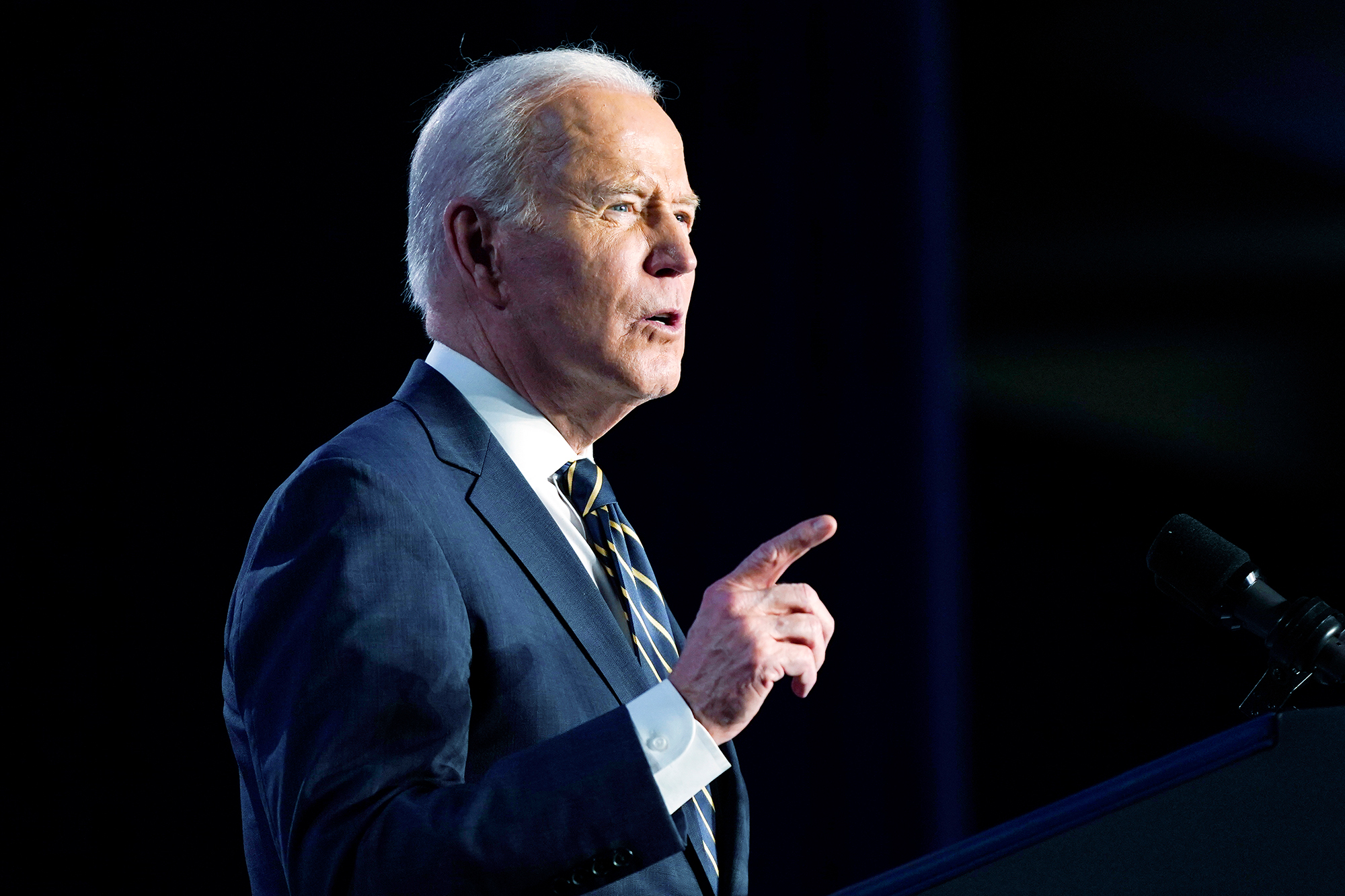 President Joe Biden speaks at the House Democratic Caucus Issues Conference on March 11 in Philadelphia, Pennsylvania. 