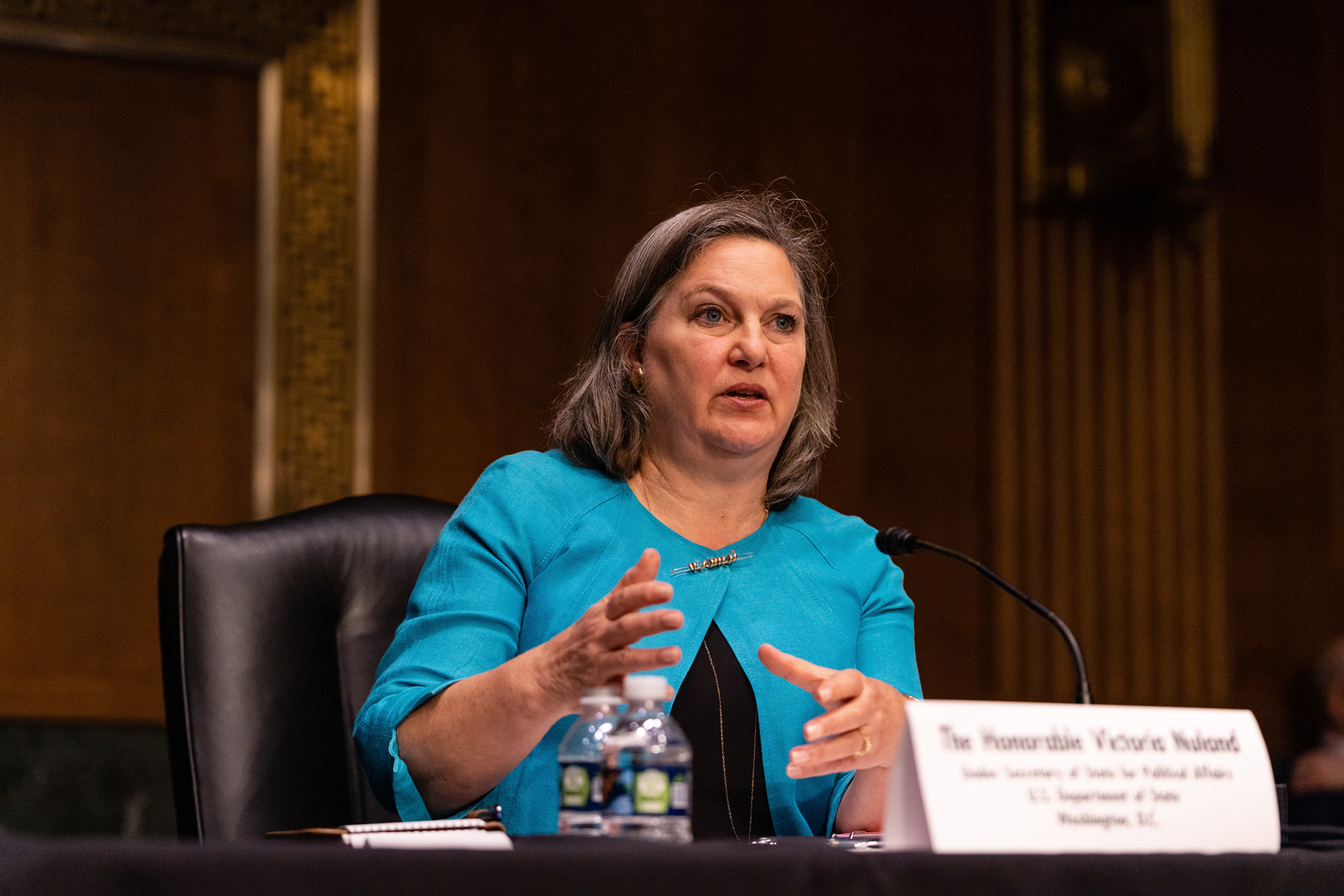 Victoria Nuland, undersecretary of state for political affairs with the U.S. Department of State, speaks during a hearing in Washington, on March 8, 2022. 