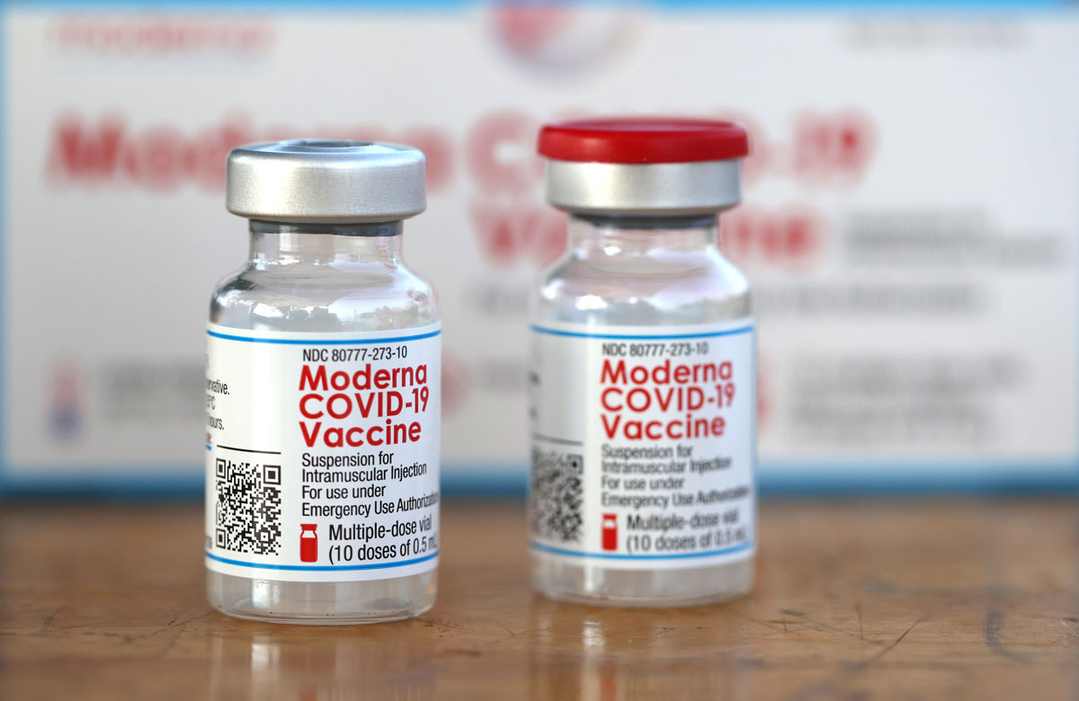 Vials of Moderna's Covid-19 vaccine.