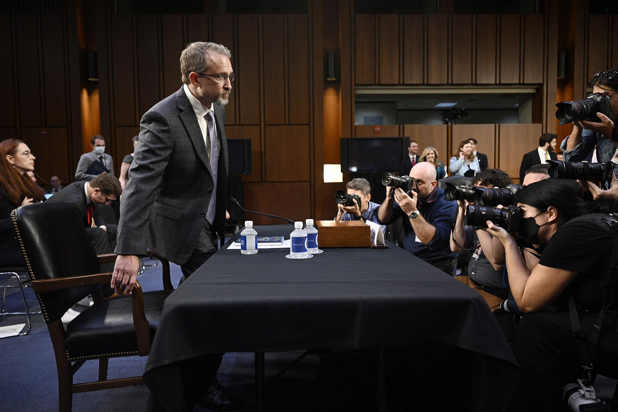 Independent Security Consultant and Twitter Whistleblower Peiter "Mudge" Zatko sits to testify before the US Senate Judiciary Committee on Capitol Hill in Washington, on September 13.