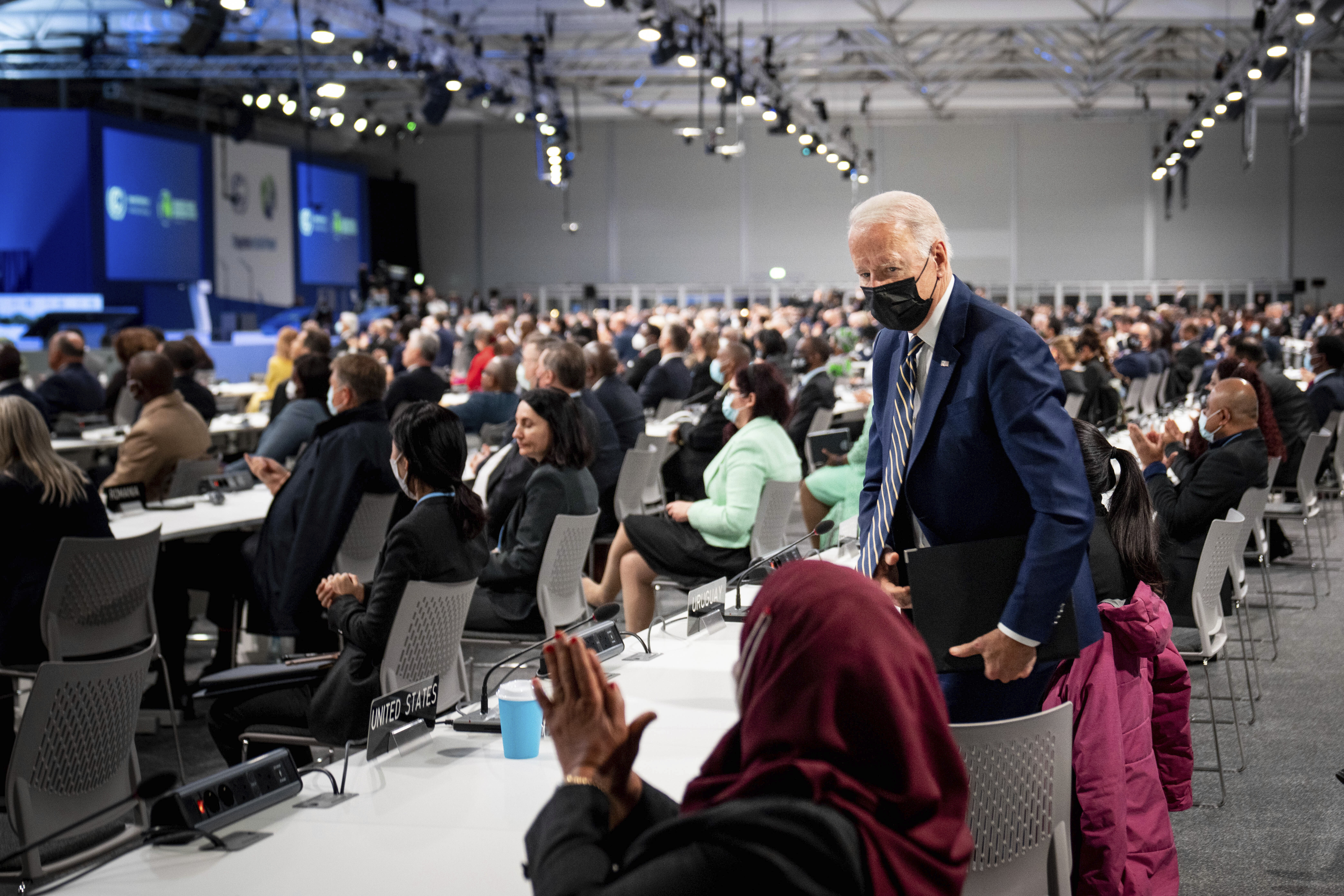 President Joe Biden attends the opening session of the U.N. Climate Summit Monday.