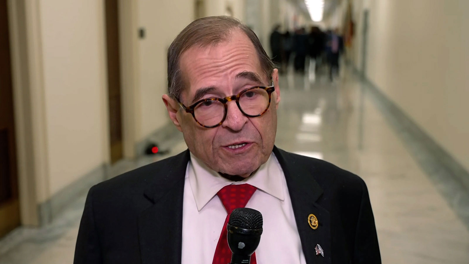 Rep. Jerry Nadler speaks with reporters on Tuesday, March 12. 