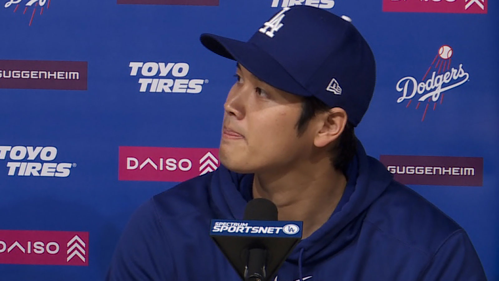  Shohei Ohtani appears at a press conference on Monday, March 25.