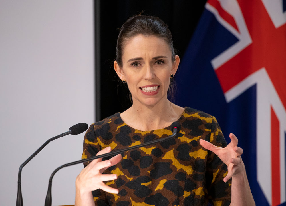 New Zealand Prime Minister Jacinda Arden speaks at a coronavirus news conference at Parliament on Thursday  in Wellington, New Zealand.