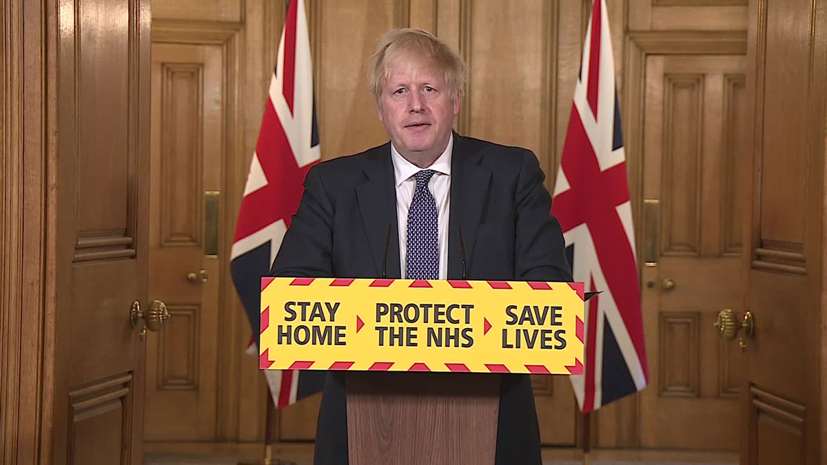 UK Prime Minister Boris Johnson at a press conference on October 22.