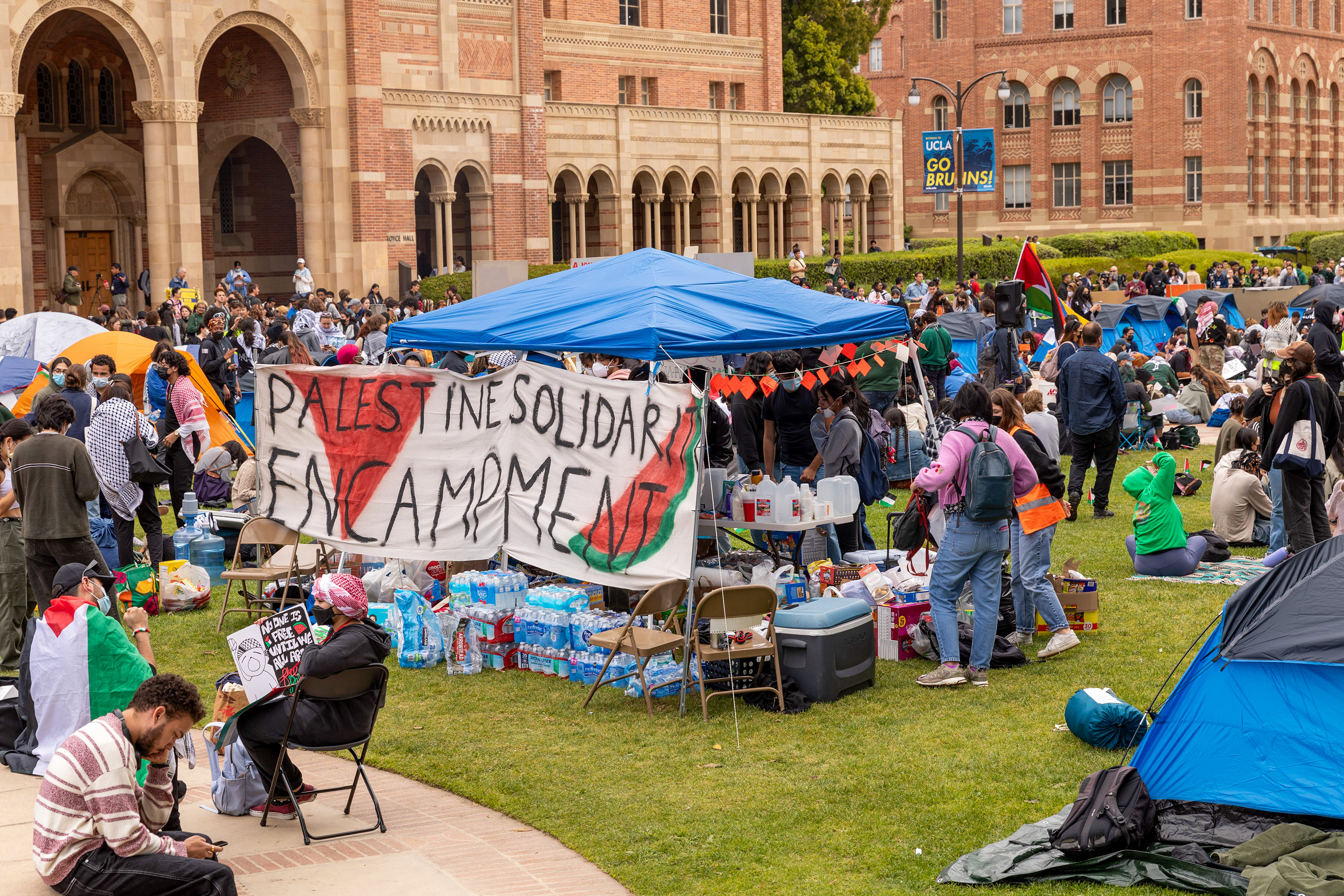 Students encampment protest at the University of California, Los Angeles in solidarity with Palestinians, on April 25.