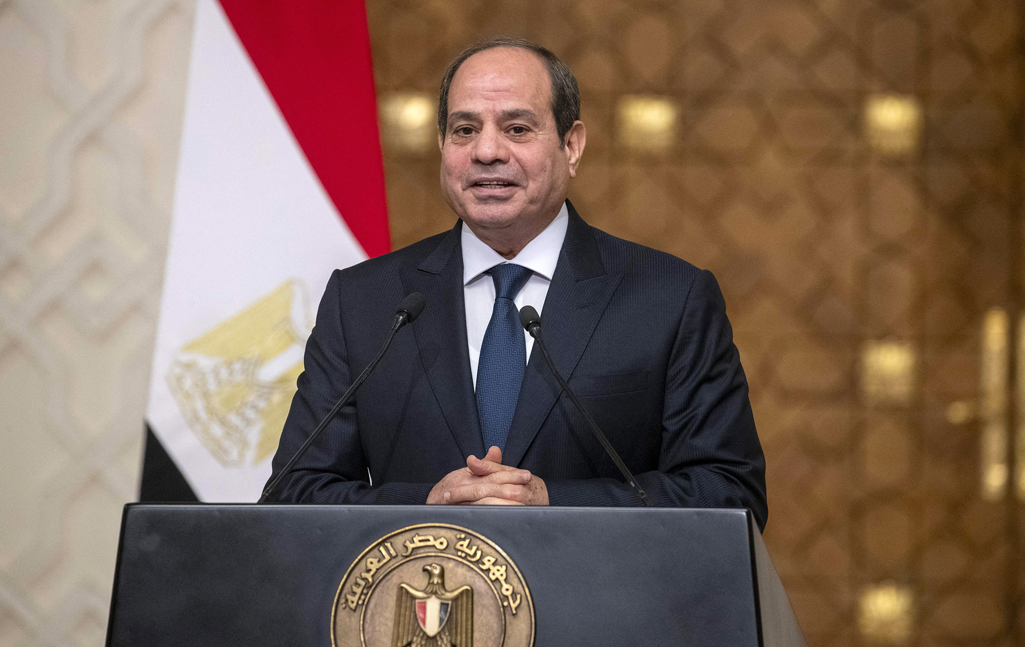 Egypt's president Abdul Fatah El-Sisi talks to the press in Cairo, Egypt, on November 24. 
