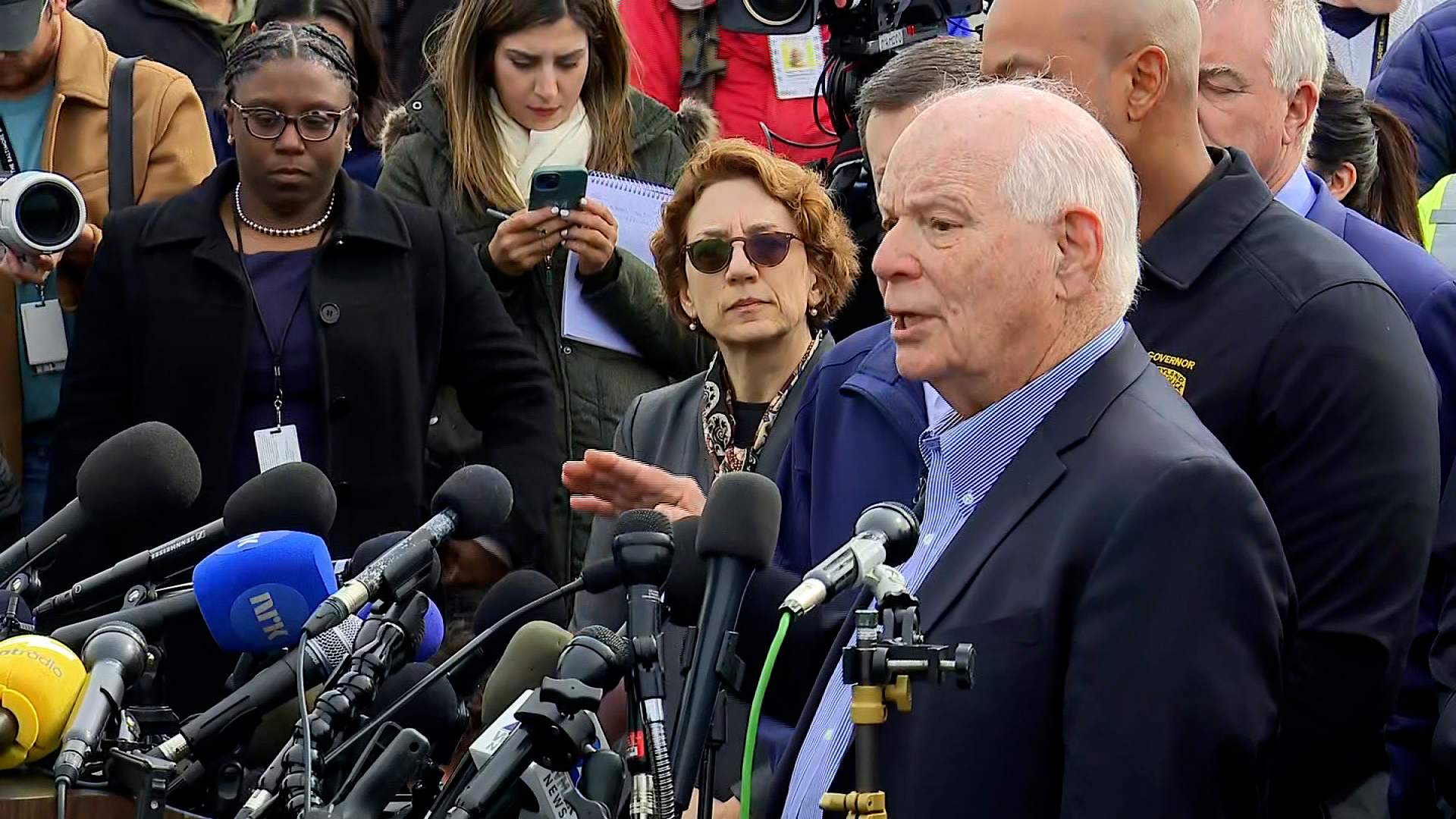 Maryland Sen. Ben Cardin speaks during a press conference in Baltimore on Tuesday. 