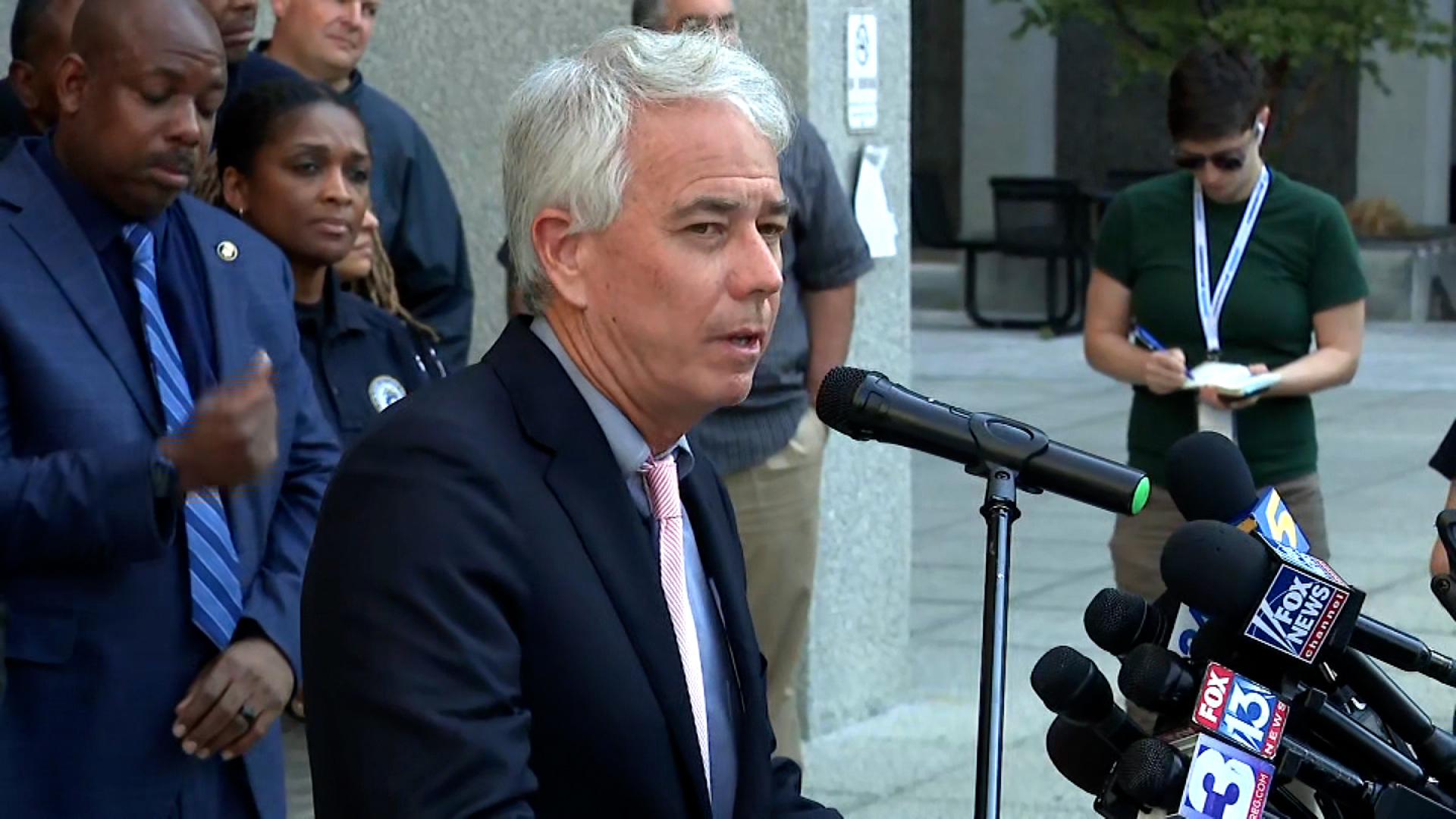 Shelby District Attorney Steve Mulroy speaks during a press conference in Memphis, Tennessee, on September 6.