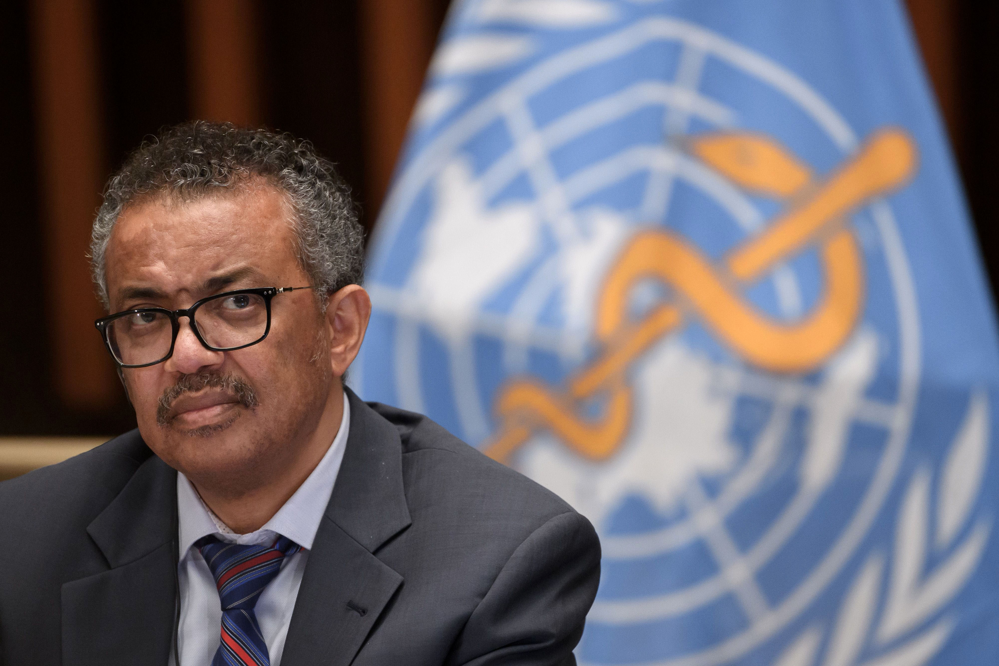 Tedros Adhanom Ghebreyesus, director-general of the World Health Organization, attends a press conference in Geneva, Switzerland, on July 3.