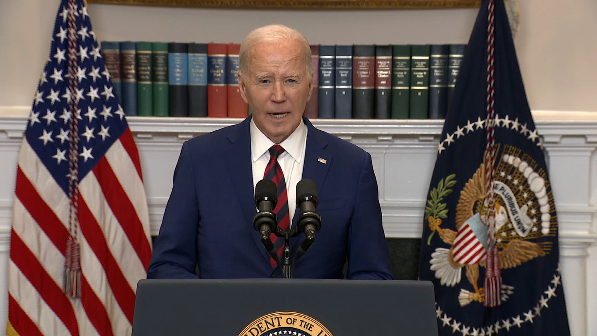 President Joe Biden gives remarks on Tuesday at the White House in Washington, DC.