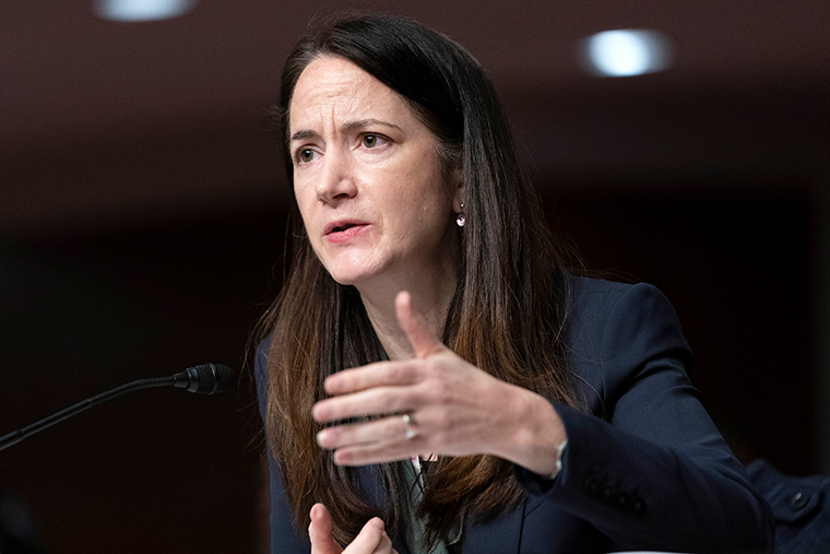 Director of National Intelligence Avril Haines testifies during a Senate Armed Services hearing in Washington, DC, on May 10.