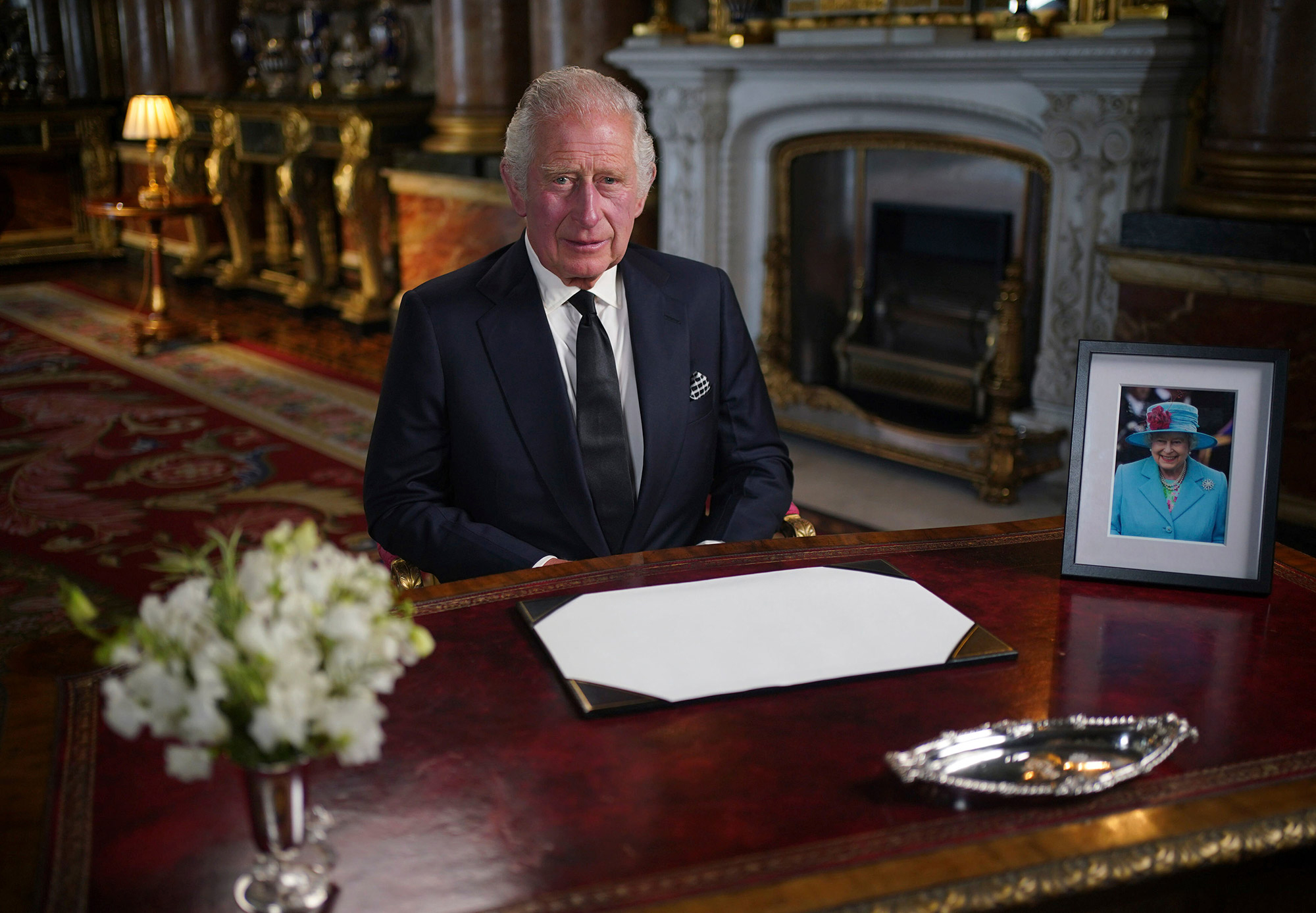 King Charles III delivers his address to the nation and the Commonwealth from Buckingham Palace, on Friday, September 9. 