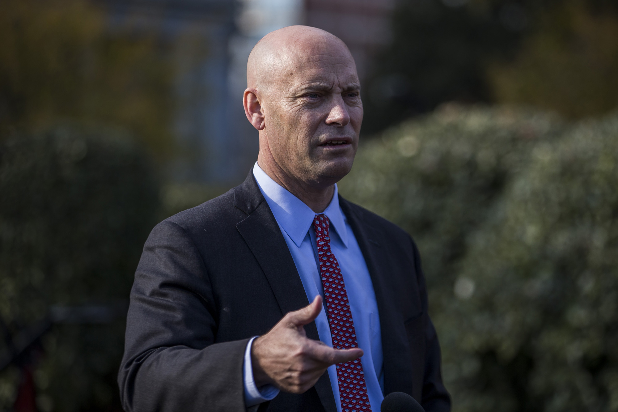 Marc Short, chief of staff to Vice President Mike Pence, speaks to members of the media outside the White House in Washington, D.C., on November 19, 2019. 