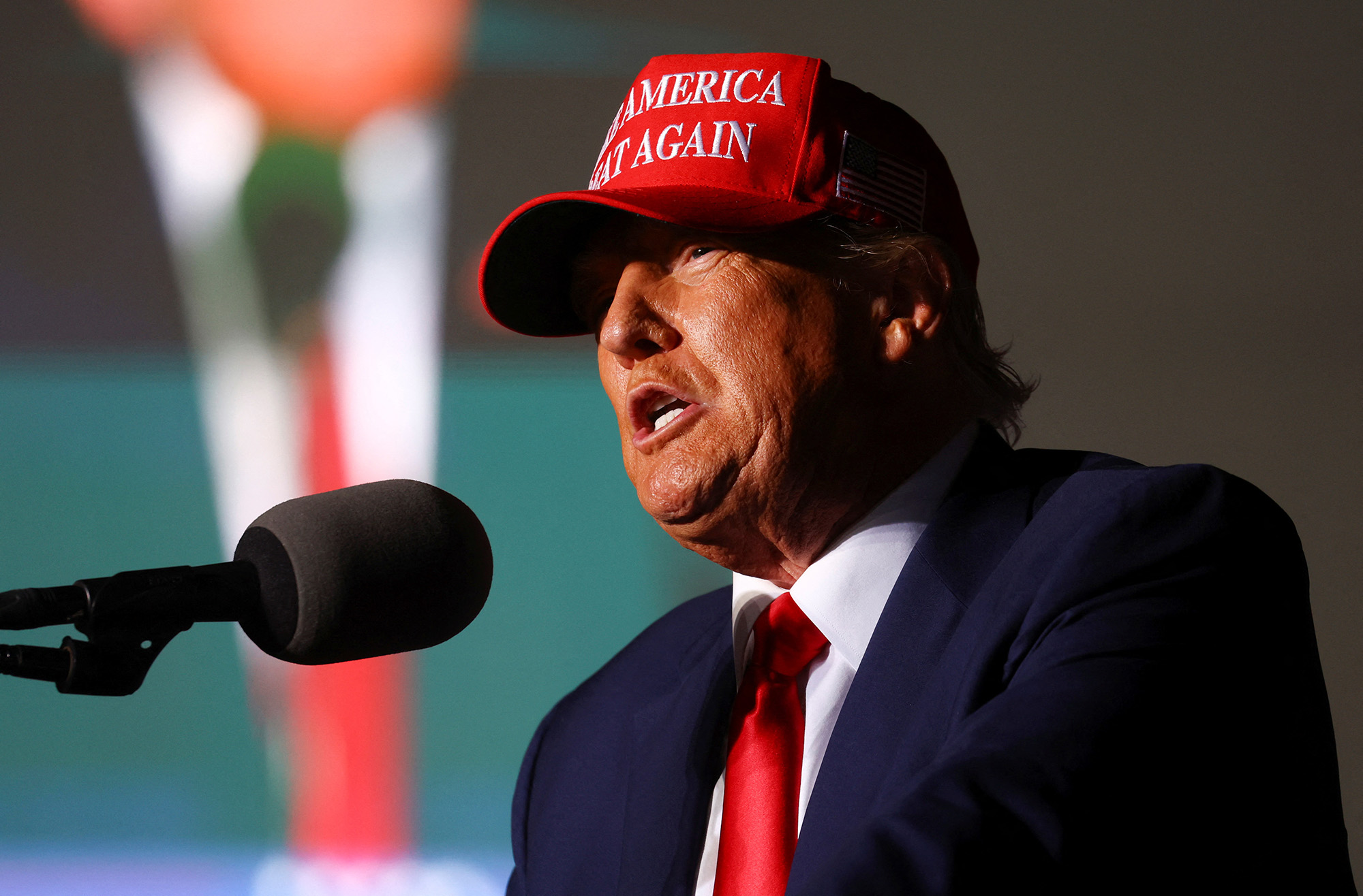 Donald Trump speaks during a pre-election rally in Latrobe, Pennsylvania on November 5.