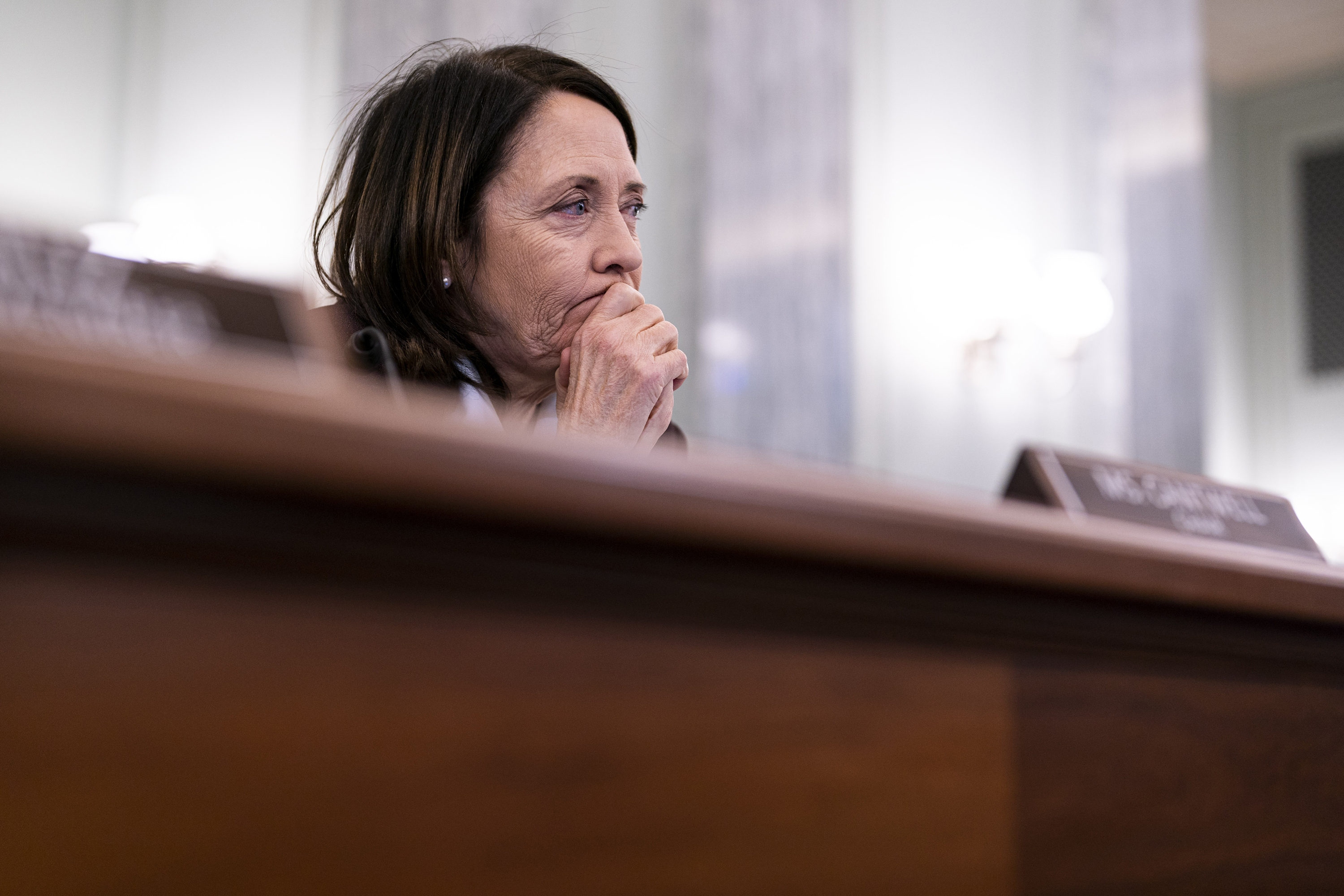 Maria Cantwell during a hearing in Washington, DC, on February 9, 2023.