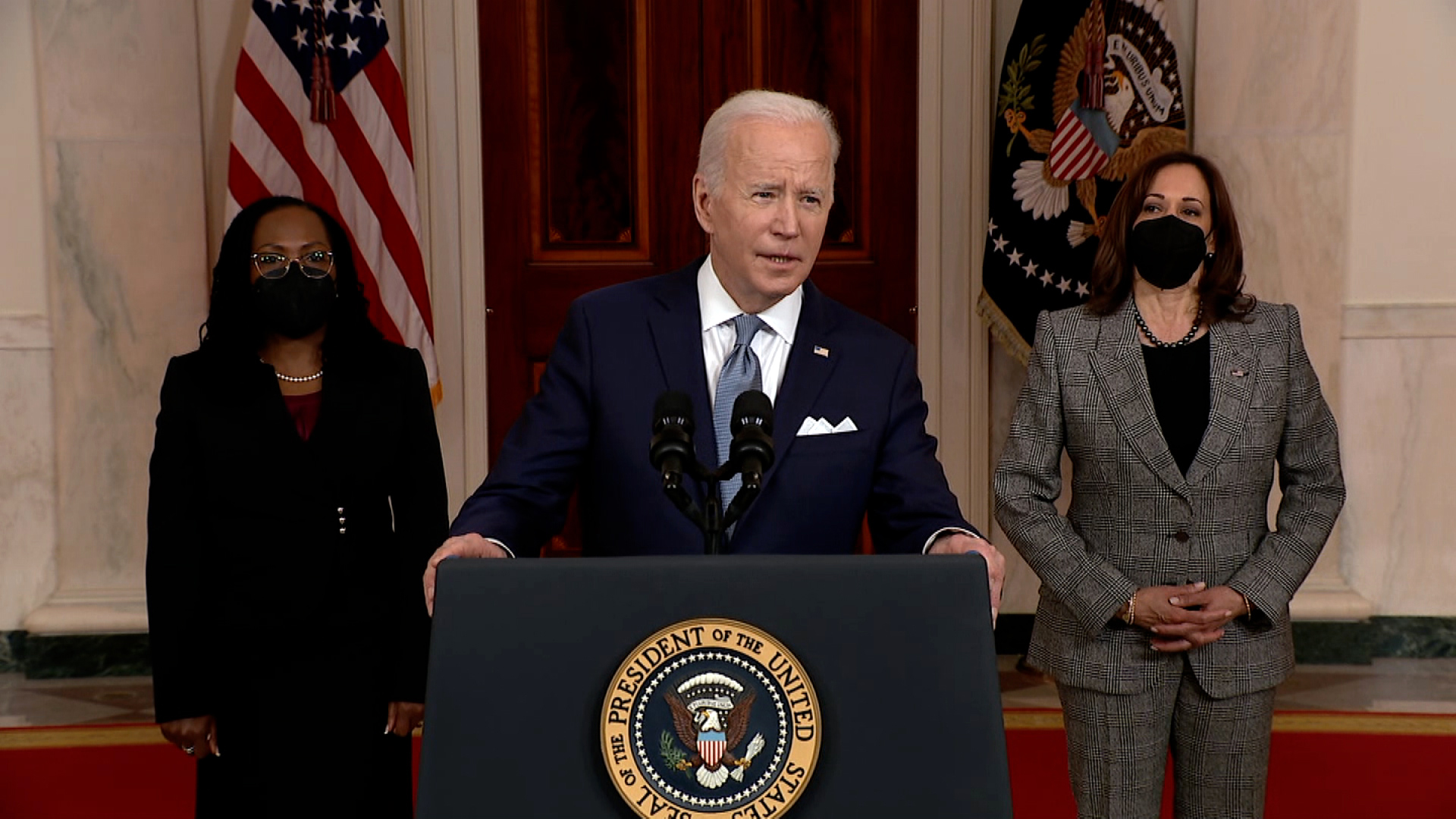 President Biden delivers remarks at the White House announcing he has selected Ketanji Brown Jackson as his nominee to the Supreme Court.