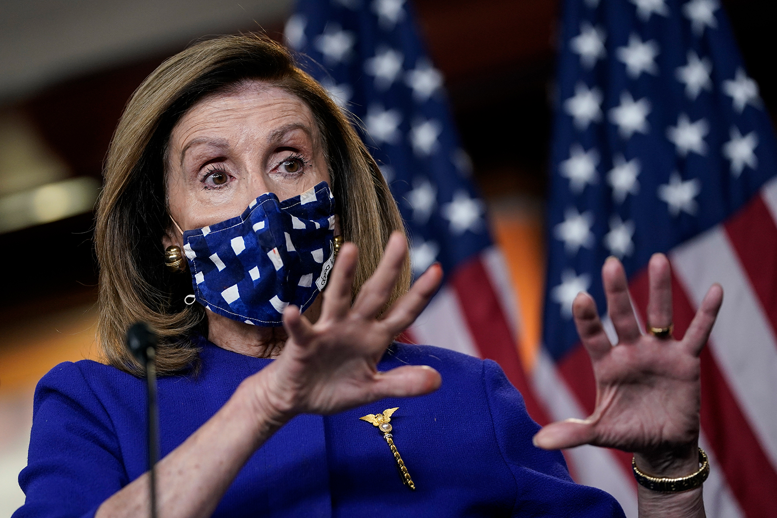 Speaker of the House Nancy Pelosi speaks during a news conference at the U.S. Capitol on October 9, in Washington, DC.