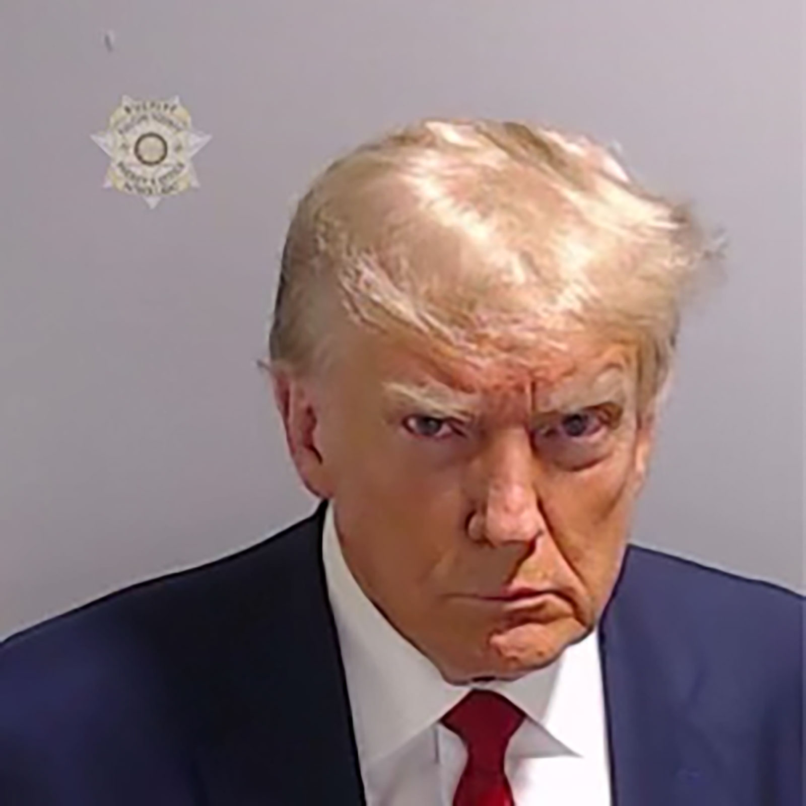 Former President Donald Trump's booking photo taken at the Fulton County Sheriff's Office on August 24. 