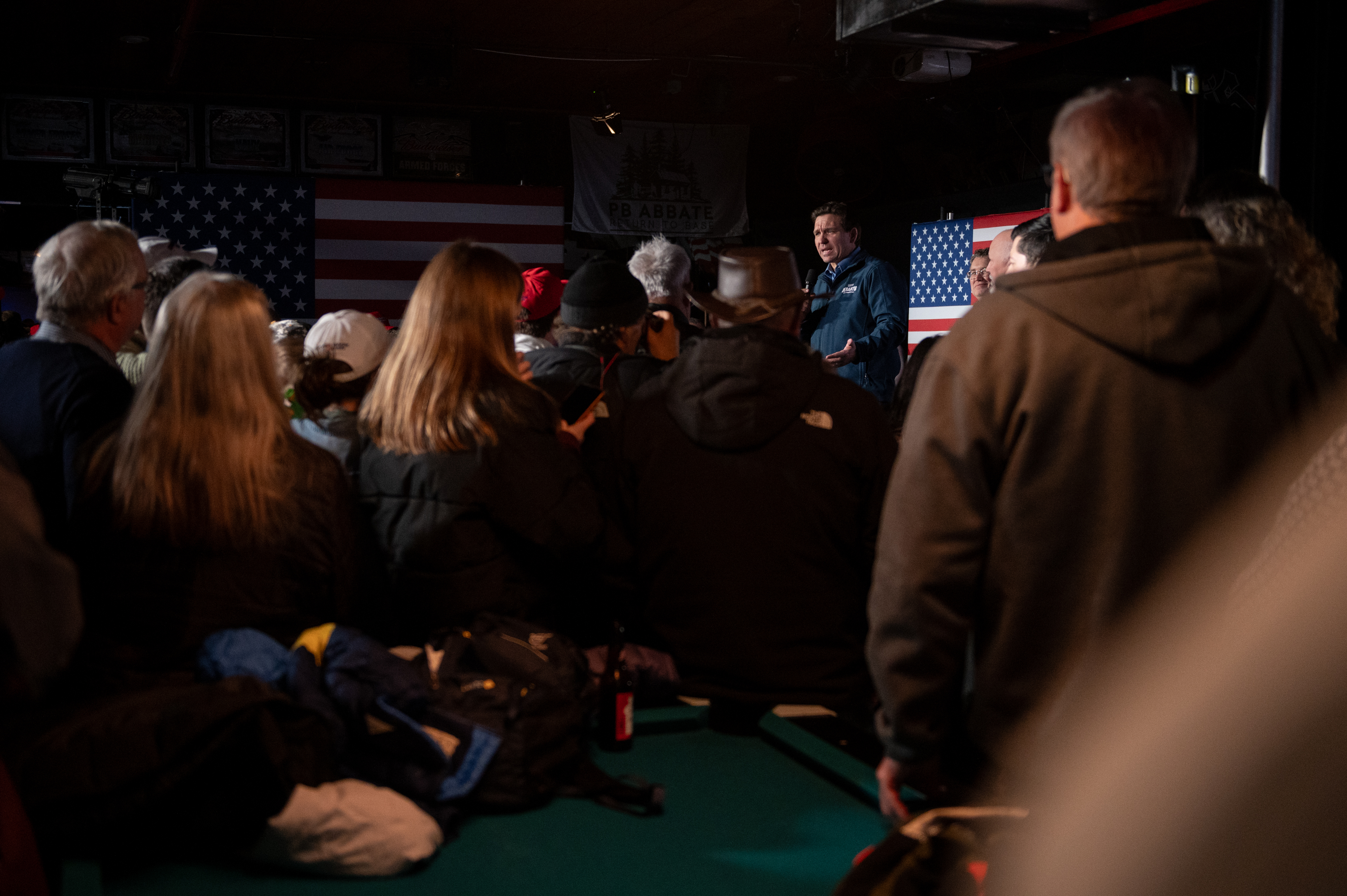Florida Gov. Ron DeSantis holds a town hall in Hampton, New Hampshire, on January 17.