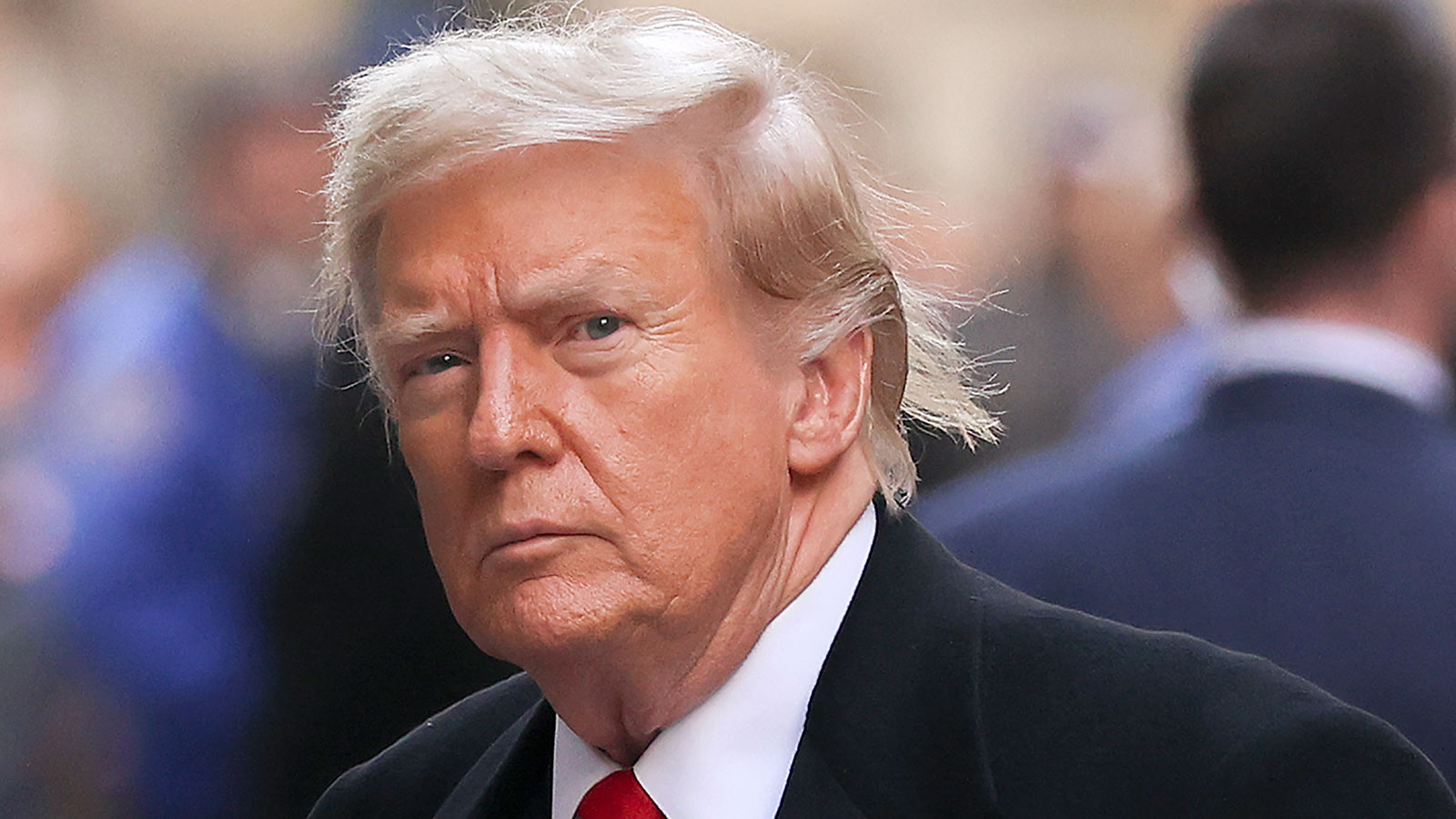 Former President Donald Trump arrives for a press conference at 40 Wall Street after a pre-trial hearing at Manhattan criminal court, on Monday, March 25, in New York.